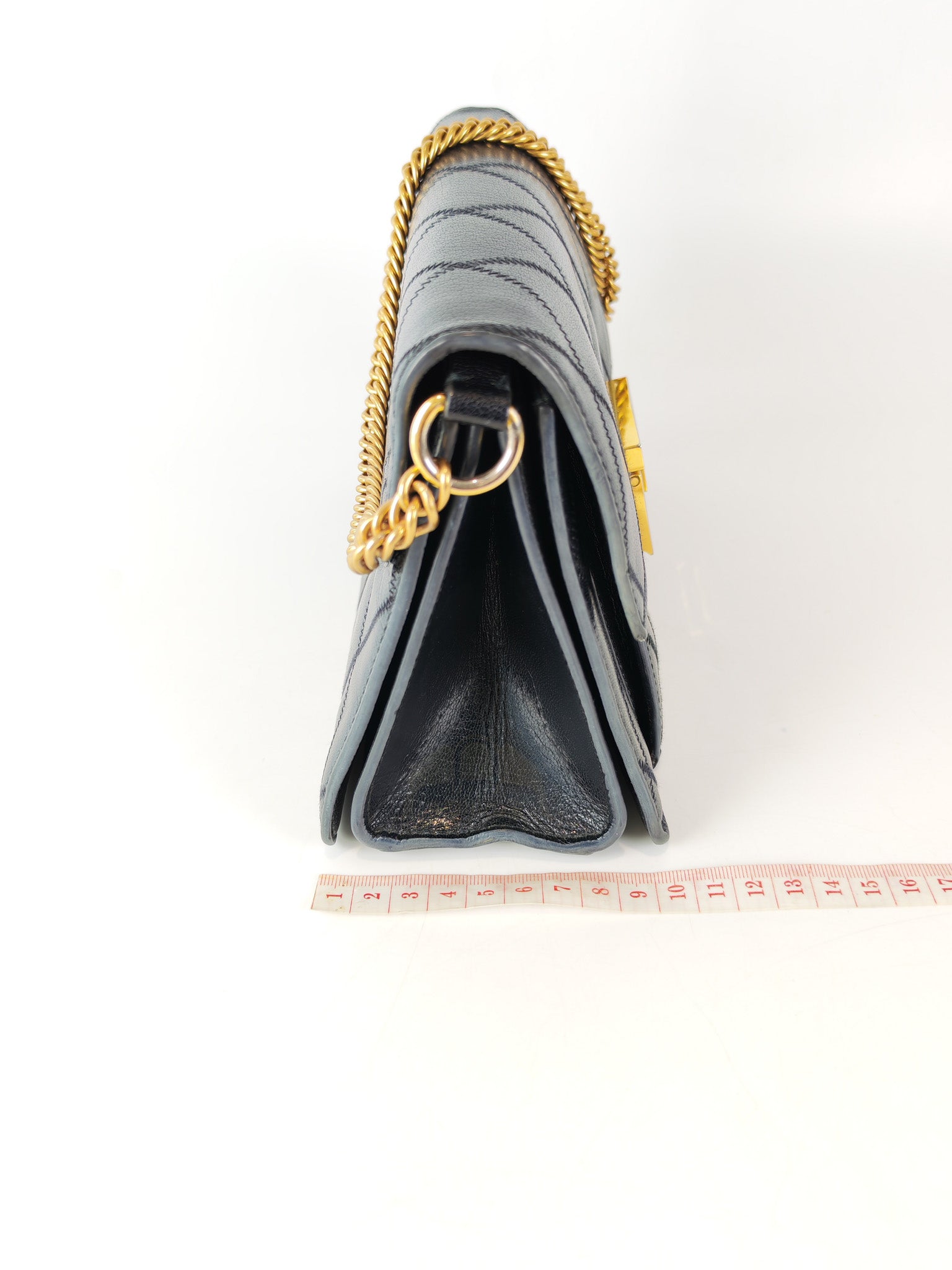 GV3 Small Shoulder Bag in Black Quilted Caviar Goatskin Leather Gold Hardware | Purse Maison Luxury Bags Shop