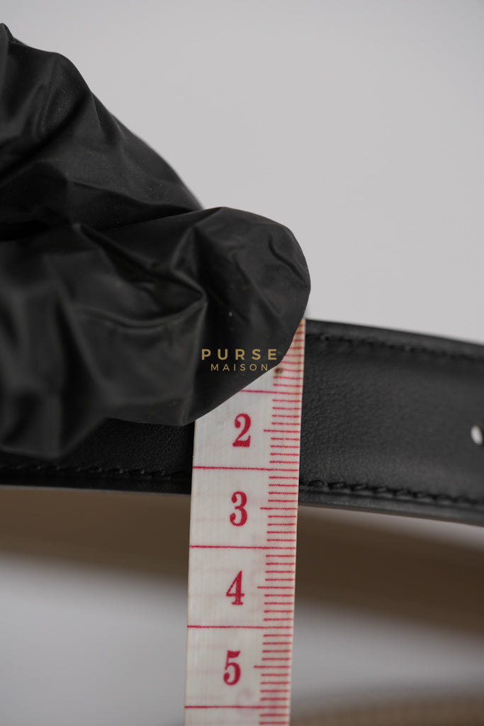 H Buckle Belt Reversible in Black/Etoupe 85 Stamp W (2024) | Purse Maison Luxury Bags Shop