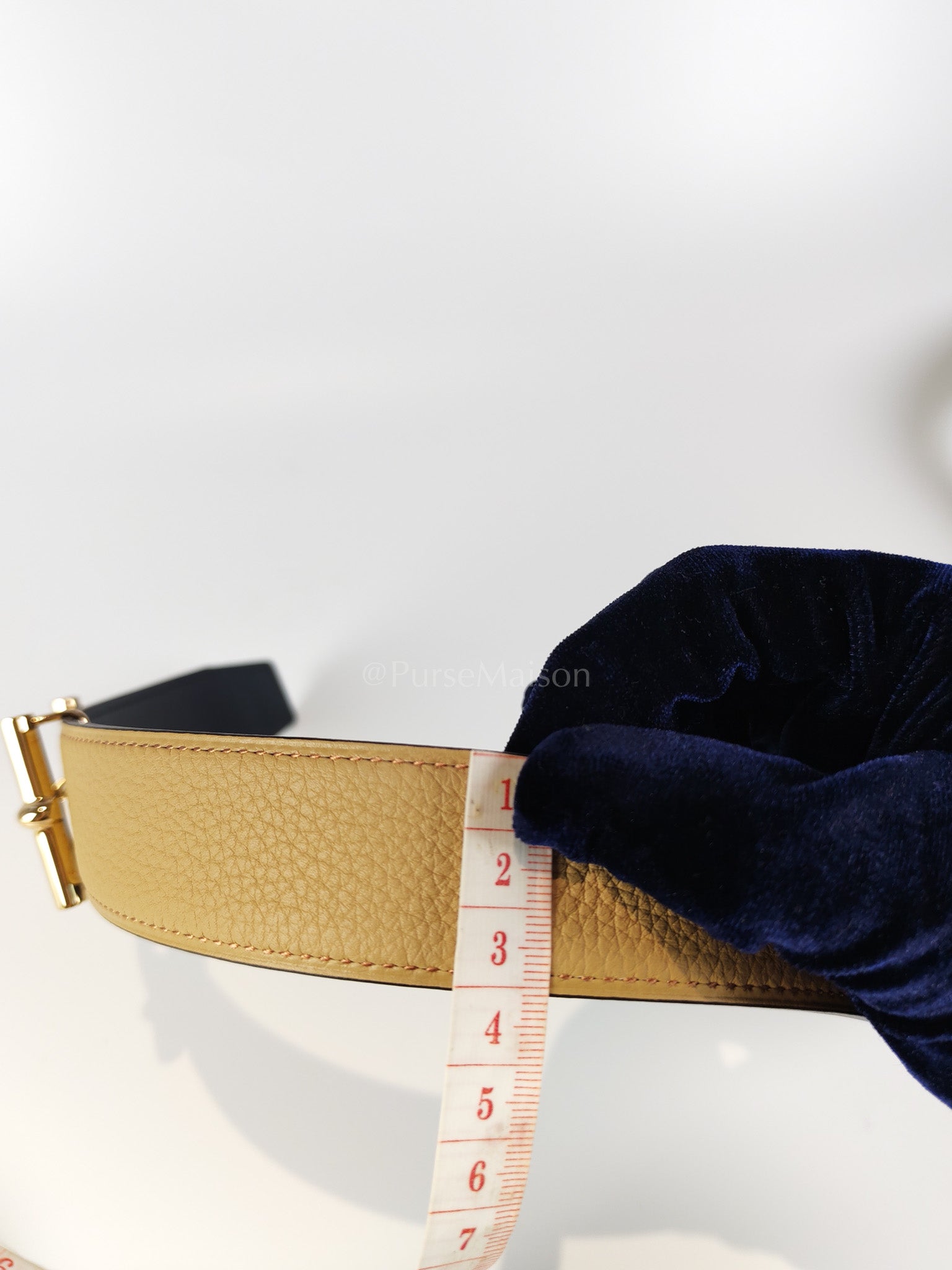 H d'Andre Reversible Belt in Beige Togo and Permabrass Hardware Stamp K(2025) | Purse Maison Luxury Bags Shop