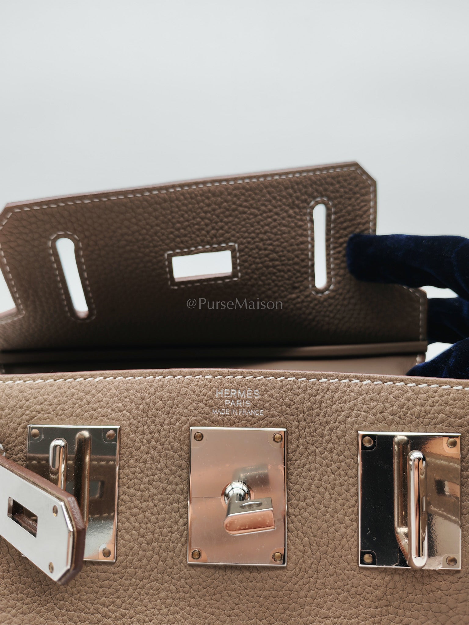Hac a Dos in Etoupe Togo Leather Palladium Hardware Stamp W(2024) | Purse Maison Luxury Bags Shop