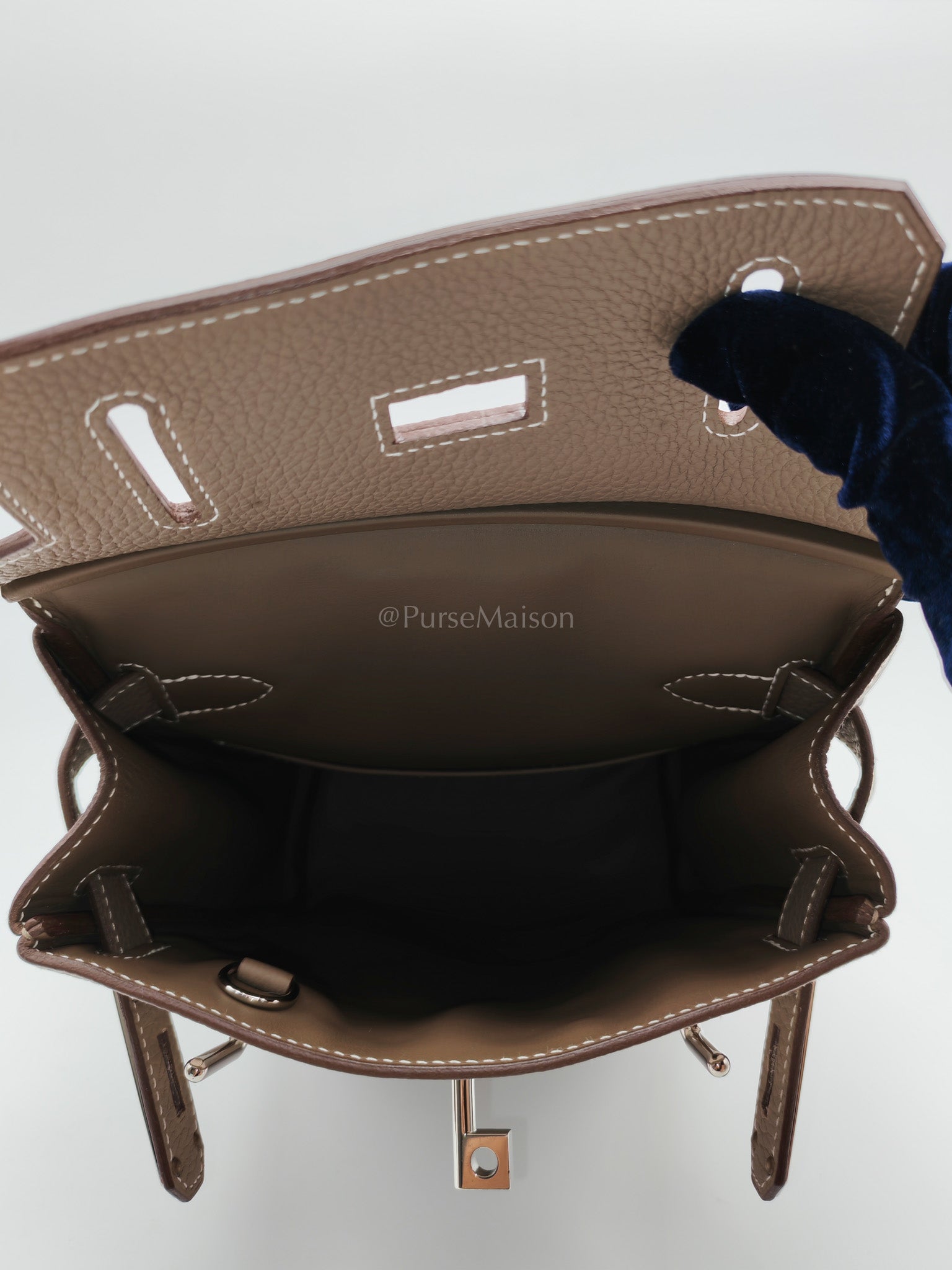 Hac a Dos in Etoupe Togo Leather Palladium Hardware Stamp W(2024) | Purse Maison Luxury Bags Shop