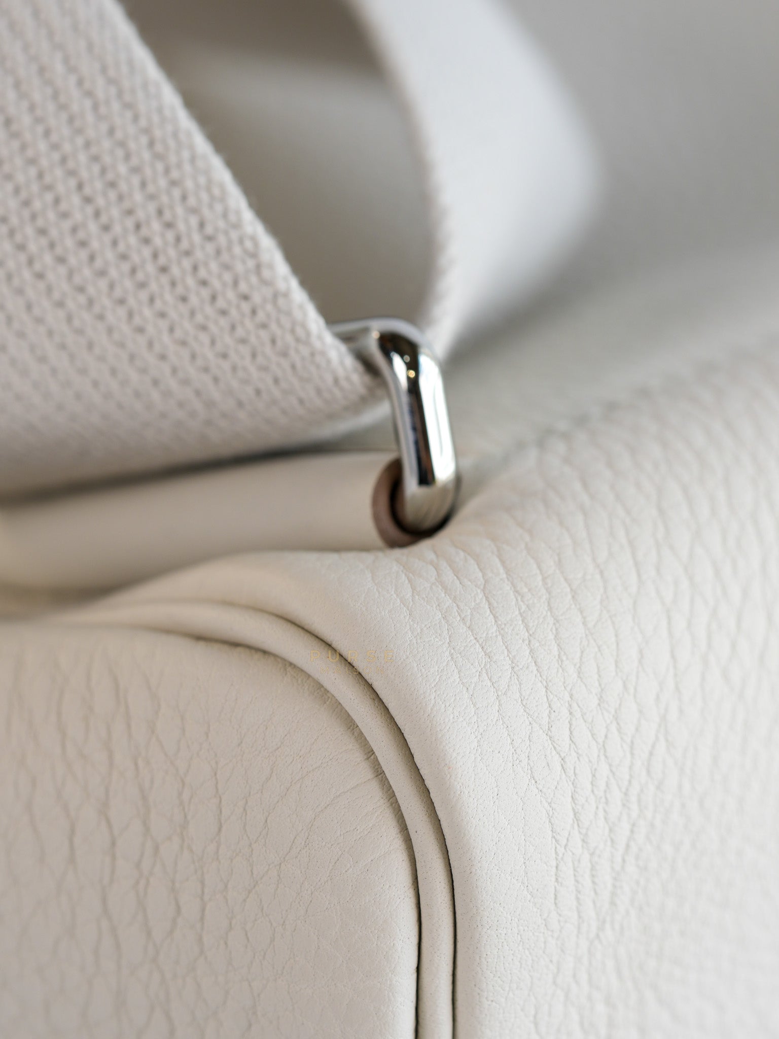 Hac A Dos PM Veau Togo Gris Pale Palladium Hardware Stamp B (2023) | Purse Maison Luxury Bags Shop