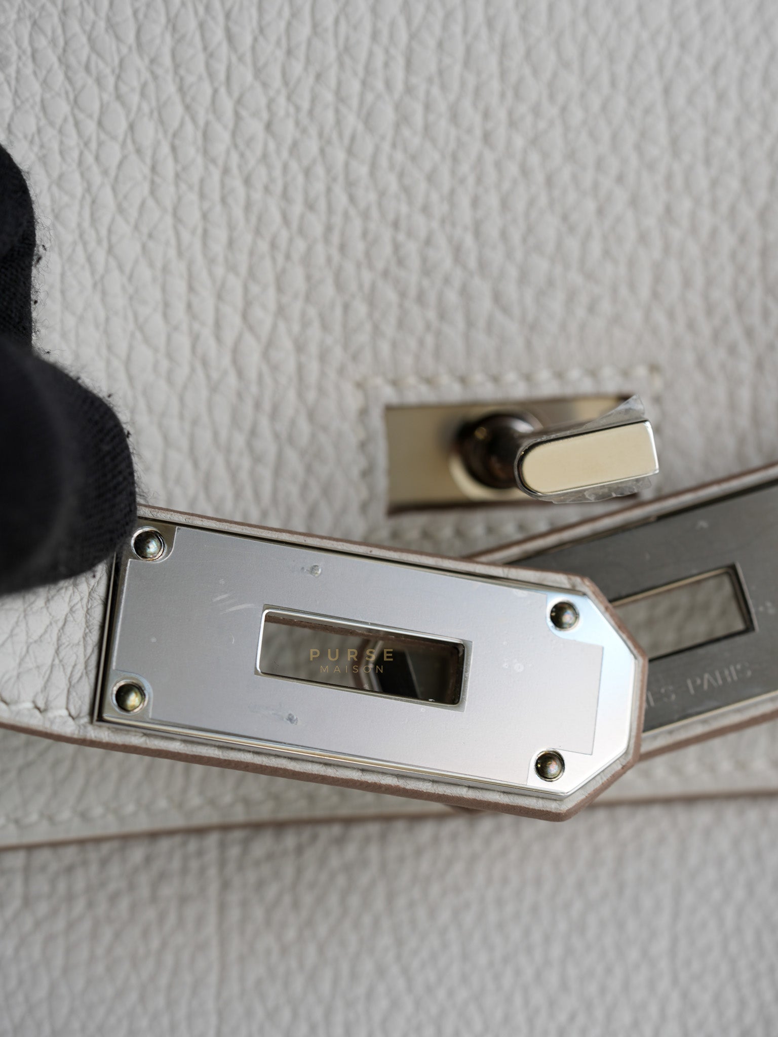 Hac A Dos PM Veau Togo Gris Pale Palladium Hardware Stamp B (2023) | Purse Maison Luxury Bags Shop