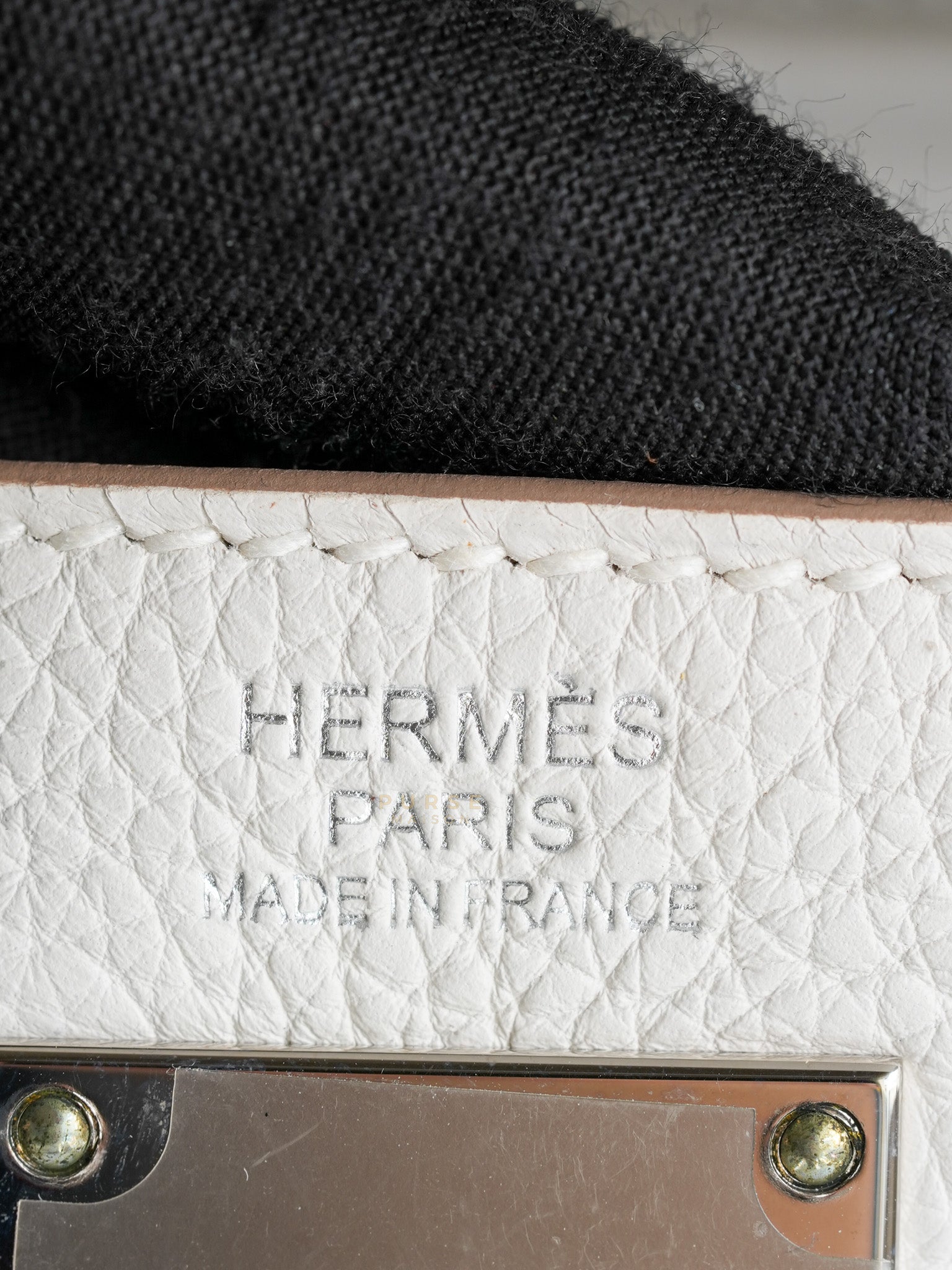 Hac A Dos PM Veau Togo Gris Pale Palladium Hardware Stamp B (2023) | Purse Maison Luxury Bags Shop