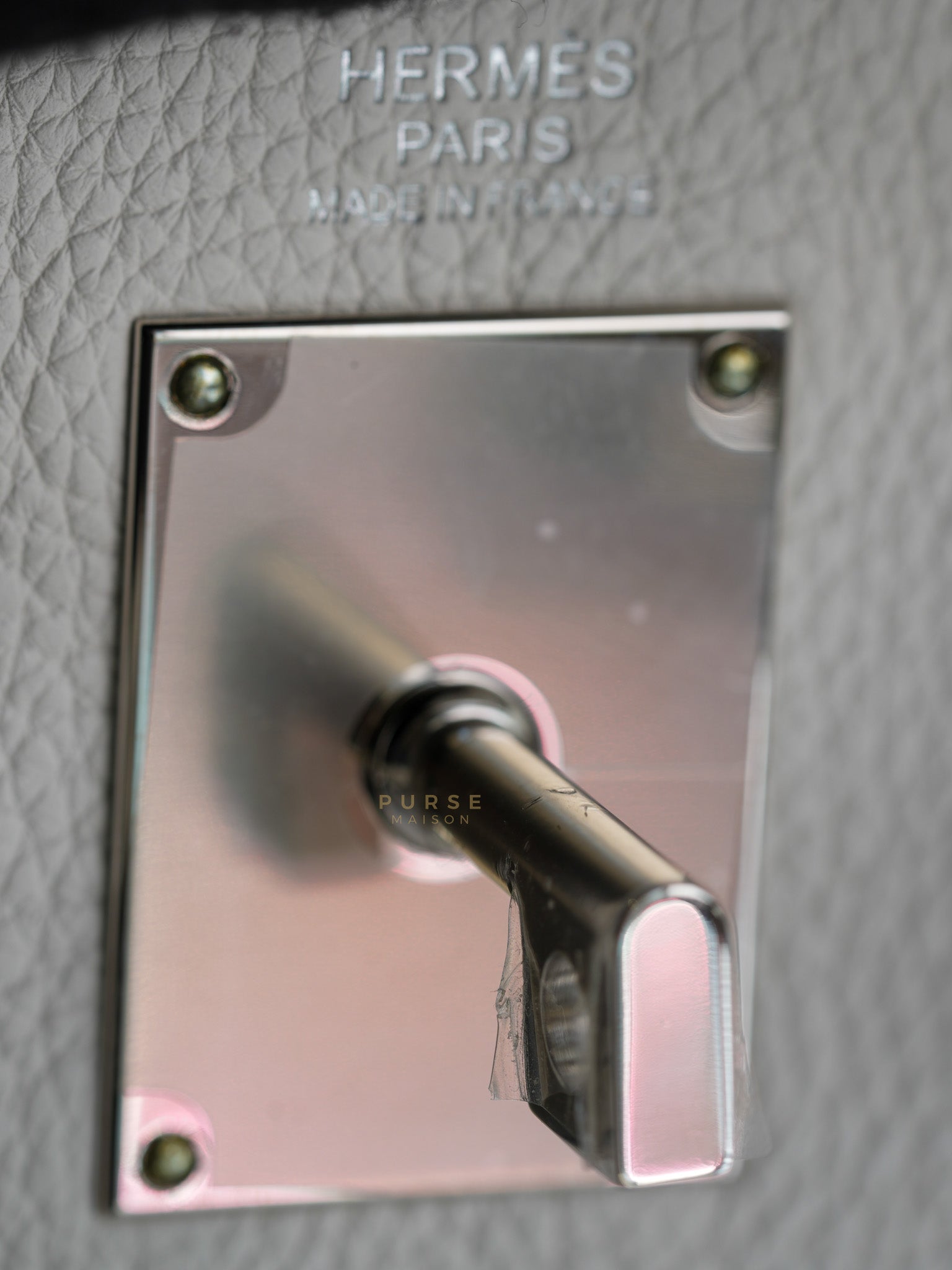 Hac A Dos PM Veau Togo Gris Pale Palladium Hardware Stamp B (2023) | Purse Maison Luxury Bags Shop