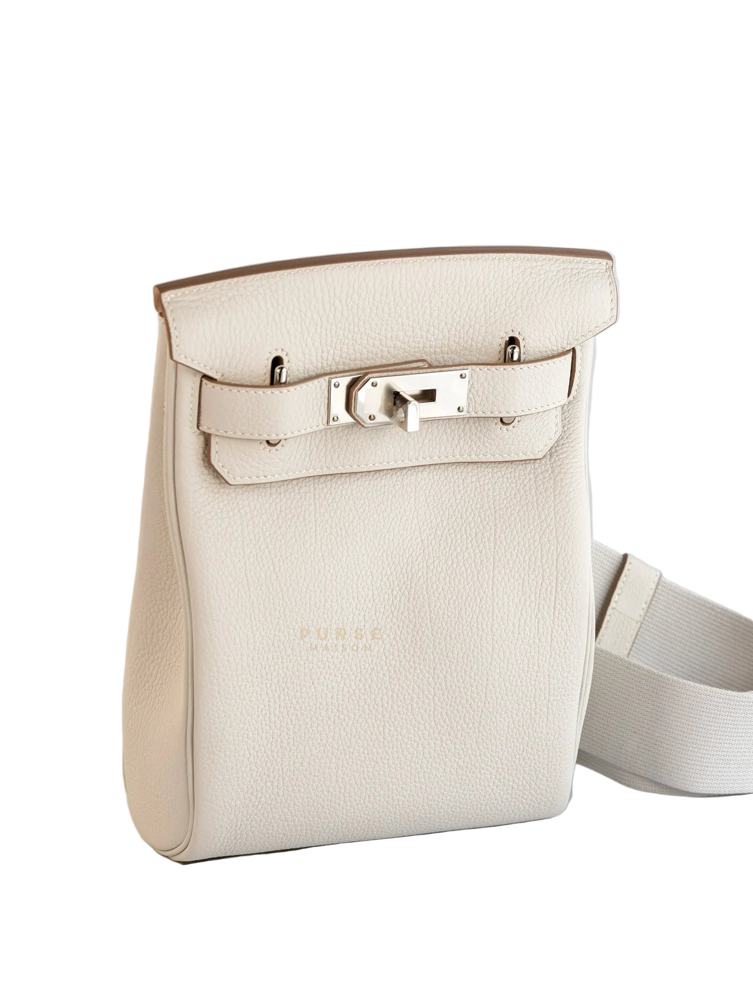 Hac A Dos PM Veau Togo Gris Pale Palladium Hardware Stamp B (2023) | Purse Maison Luxury Bags Shop