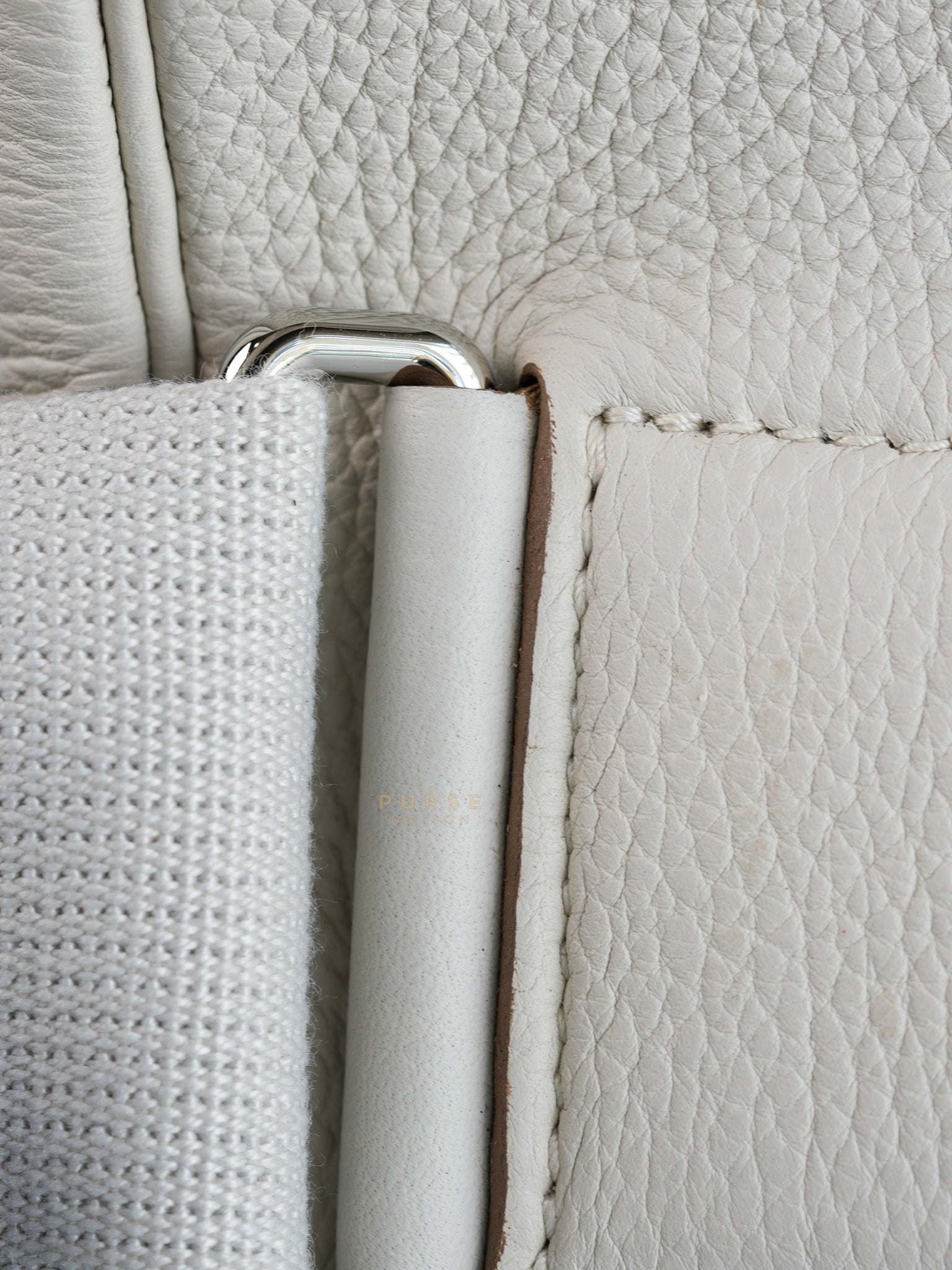 Hac A Dos PM Veau Togo Gris Pale Palladium Hardware Stamp B (2023) | Purse Maison Luxury Bags Shop