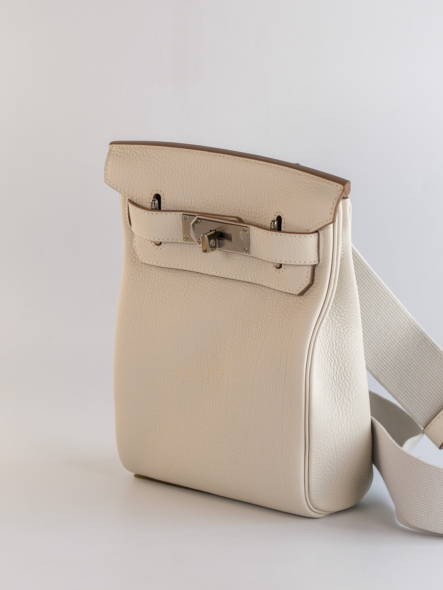 Hac A Dos PM Veau Togo Gris Pale Palladium Hardware Stamp B (2023) | Purse Maison Luxury Bags Shop