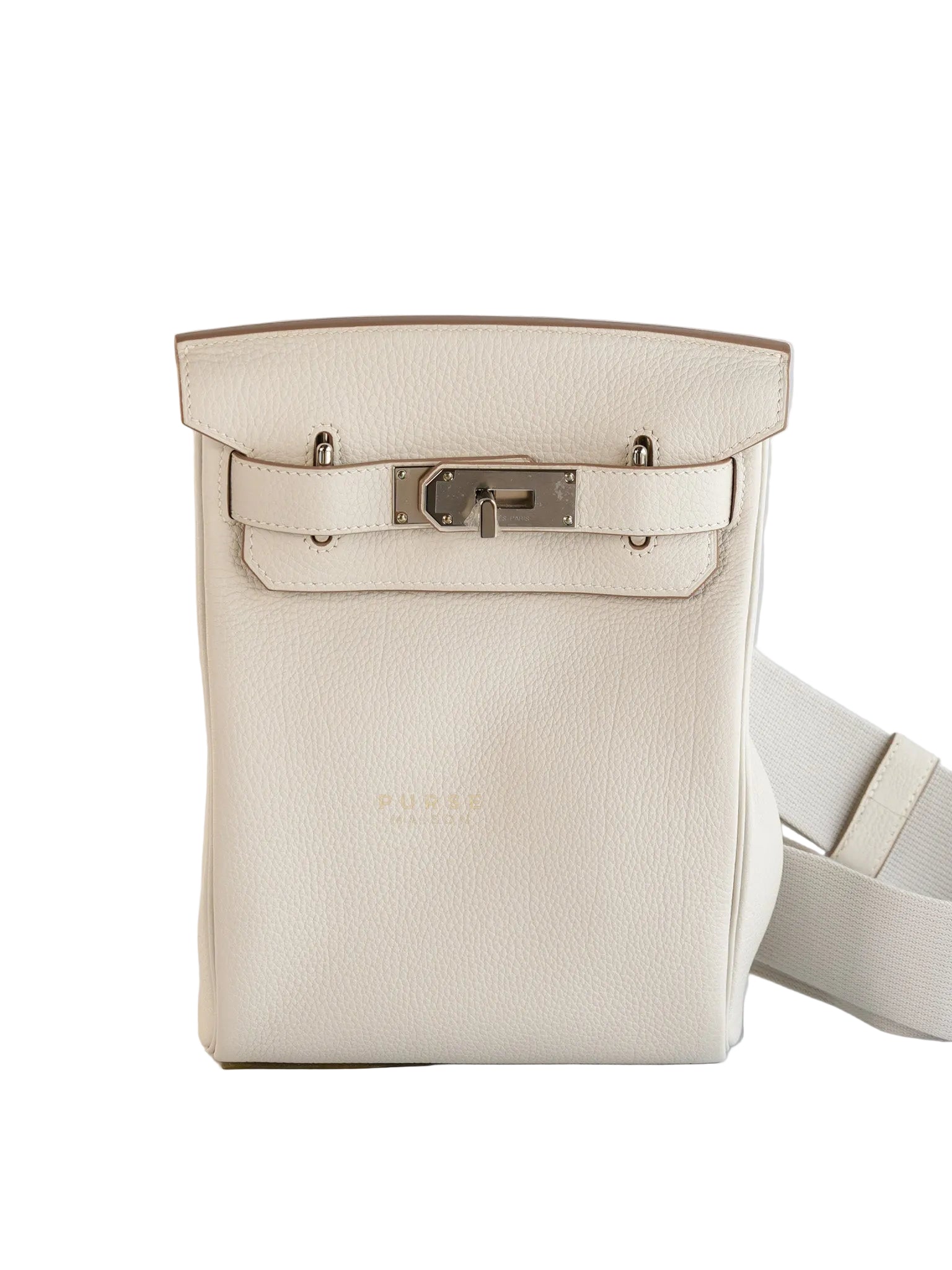 Hac A Dos PM Veau Togo Gris Pale Palladium Hardware Stamp B (2023) | Purse Maison Luxury Bags Shop