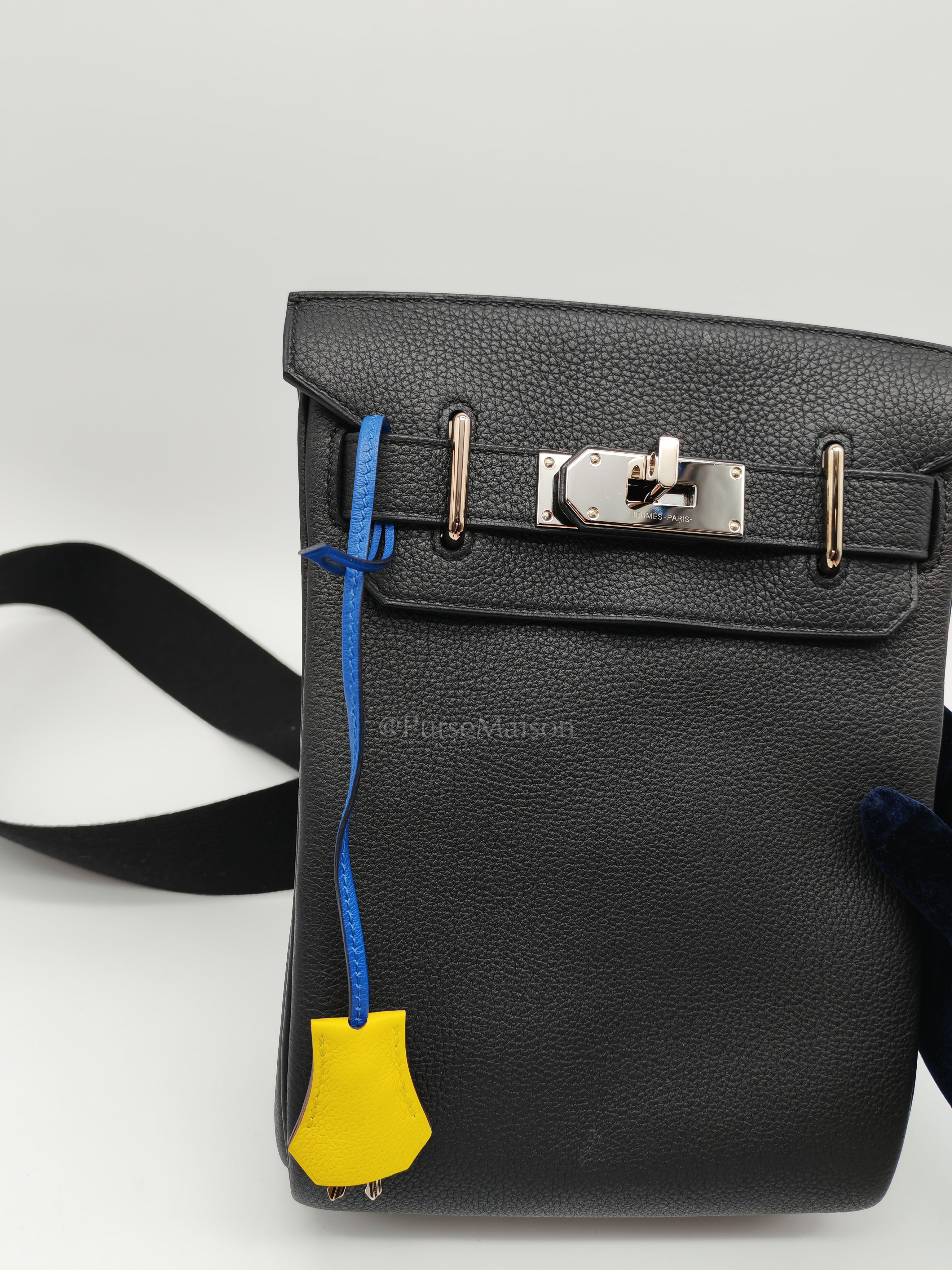 Hac A Dos Tri-color Black/Bleu de France/Jaune de Naples Togo Leather Palladium Hardware Stamp U(2022) | Purse Maison Luxury Bags Shop