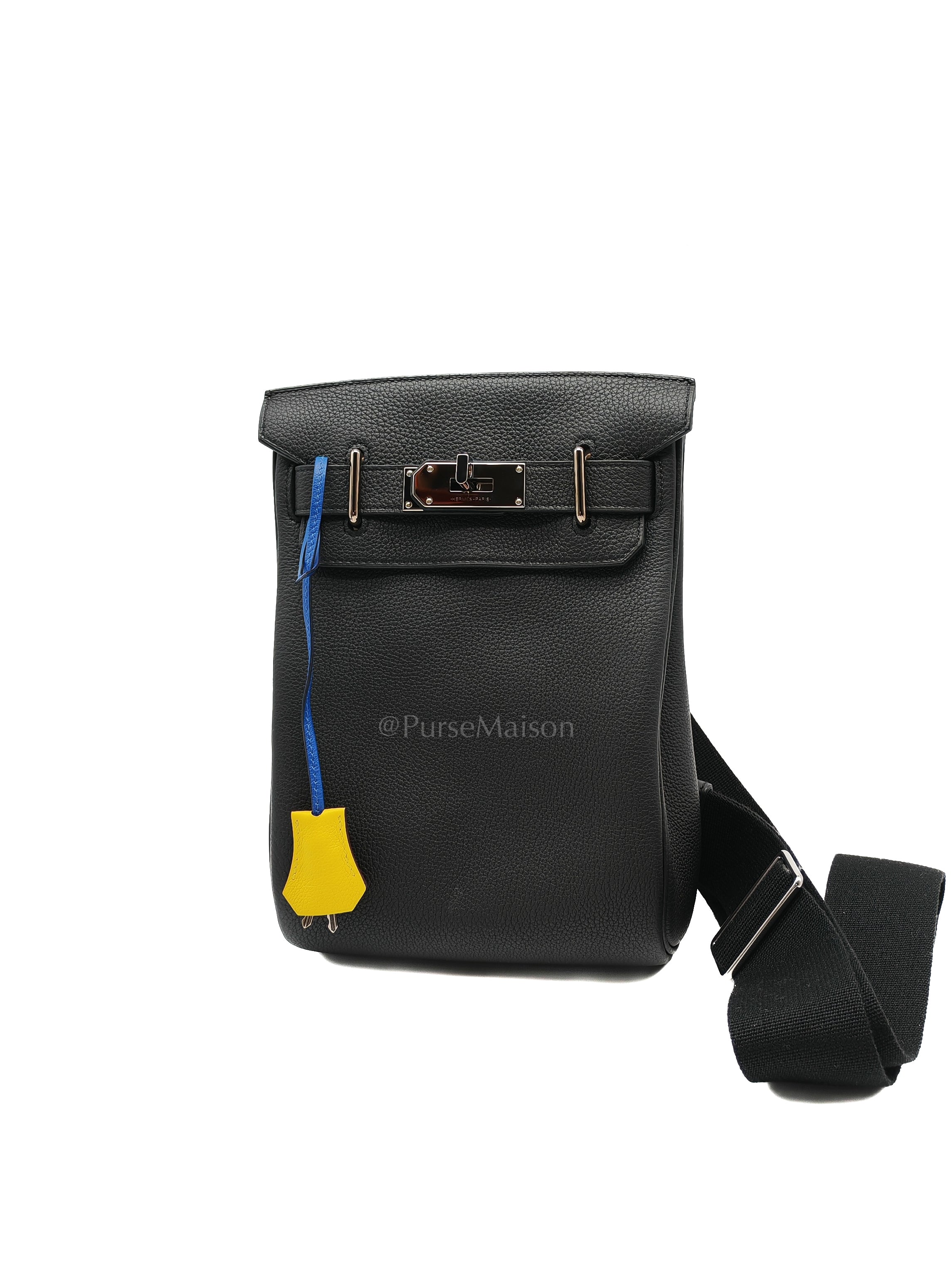 Hac A Dos Tri-color Black/Bleu de France/Jaune de Naples Togo Leather Palladium Hardware Stamp U(2022) | Purse Maison Luxury Bags Shop