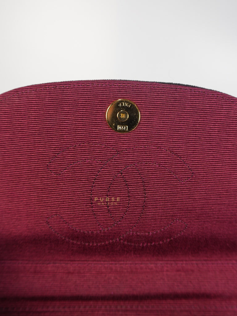 Half Moon Coco Mark Shoulder Bag Small in Black Velvet Suede Leather Gold Hardware Series 20 | Purse Maison Luxury Bags Shop