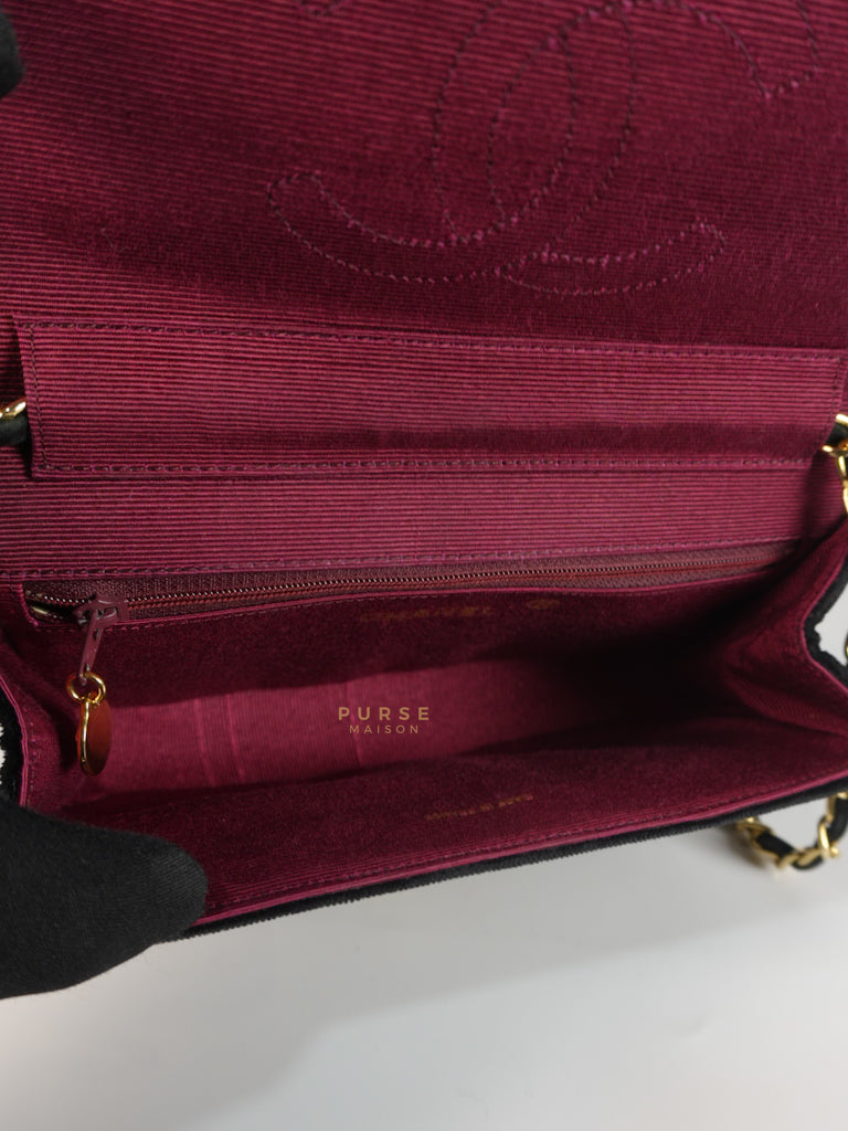 Half Moon Coco Mark Shoulder Bag Small in Black Velvet Suede Leather Gold Hardware Series 20 | Purse Maison Luxury Bags Shop