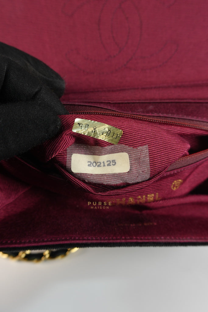 Half Moon Coco Mark Shoulder Bag Small in Black Velvet Suede Leather Gold Hardware Series 20 | Purse Maison Luxury Bags Shop