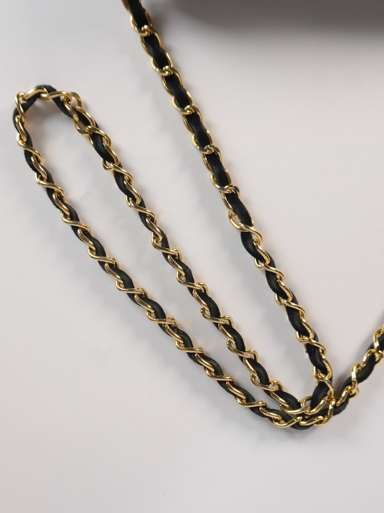 Half Moon Coco Mark Shoulder Bag Small in Black Velvet Suede Leather Gold Hardware Series 20 | Purse Maison Luxury Bags Shop