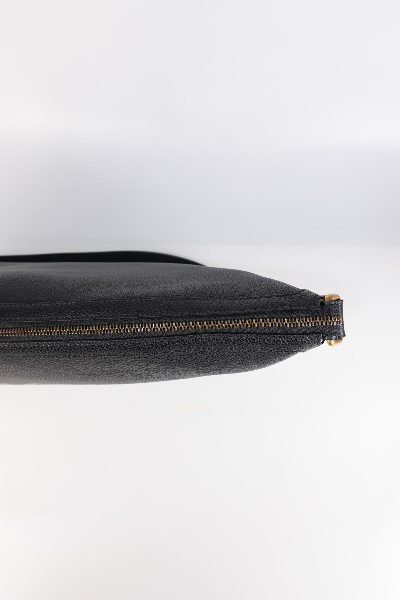 Half Moon Logo Hobo Shoulder Bag in Black Calfskin Leather | Purse Maison Luxury Bags Shop
