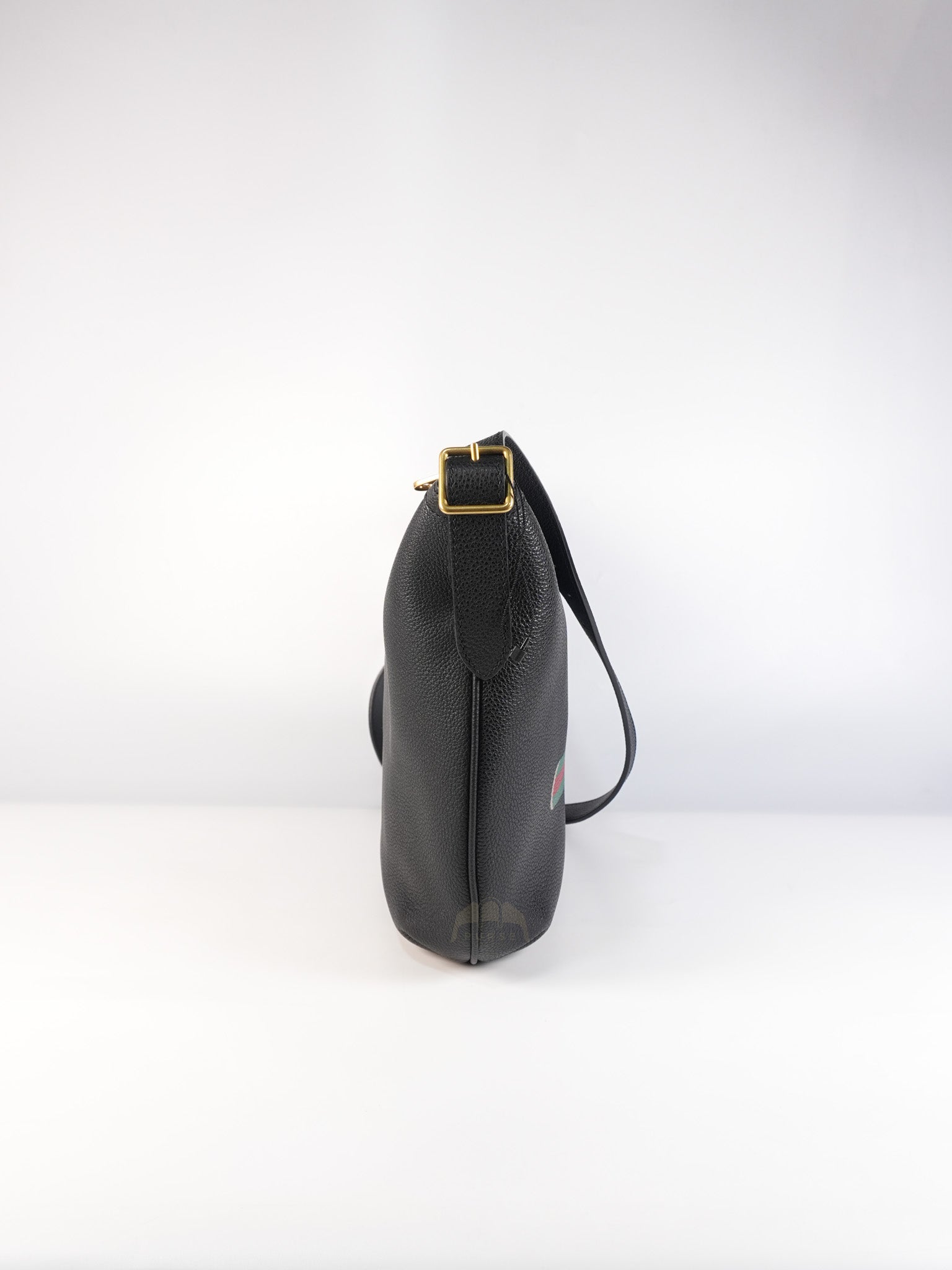 Half Moon Logo Hobo Shoulder Bag in Black Calfskin Leather | Purse Maison Luxury Bags Shop