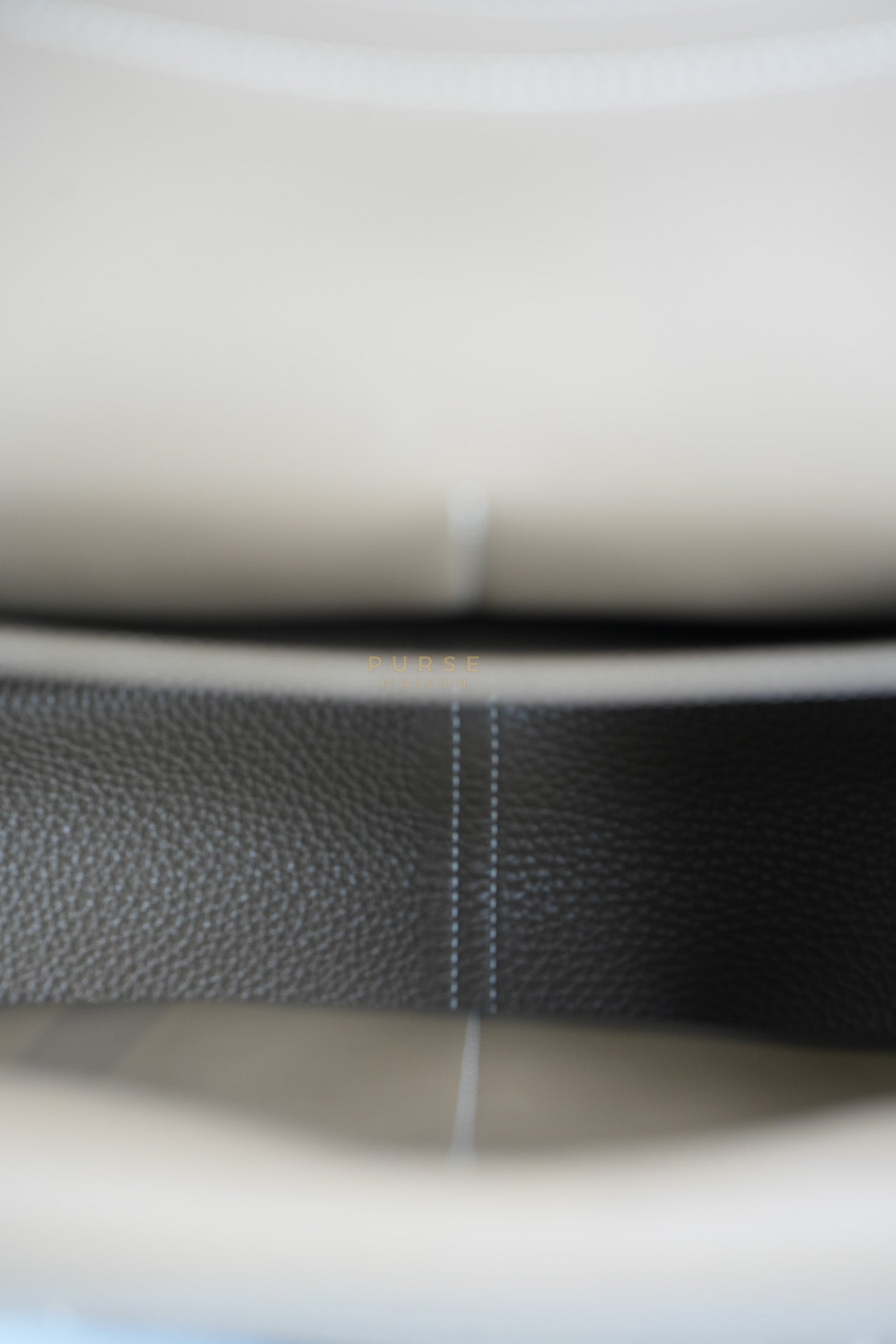 Halzan 31 in Etoupe Clemence Leather and Palladium Hardware Stamp C (2018) | Purse Maison Luxury Bags Shop