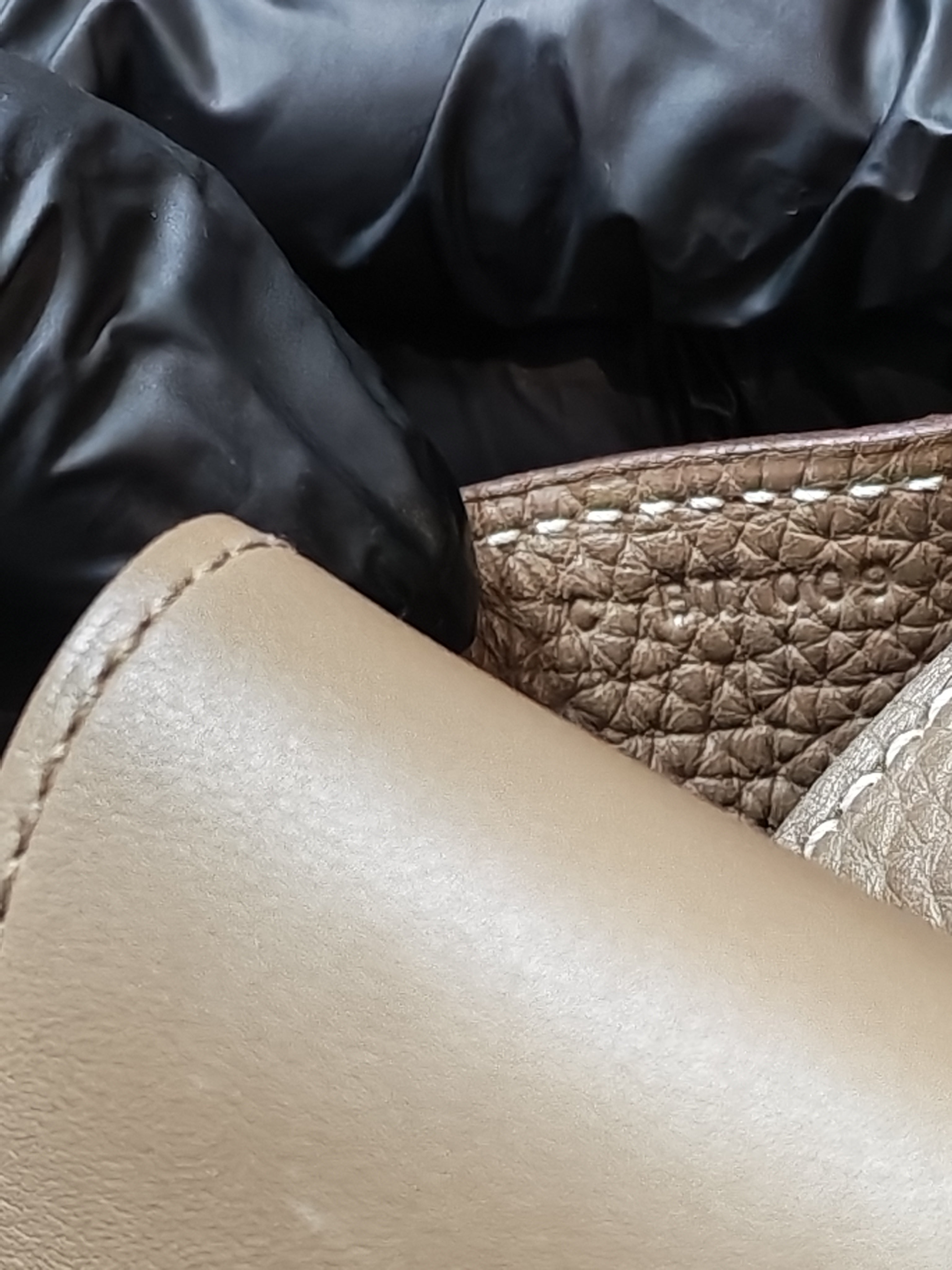 Halzan 31 in Etoupe Clemence Leather and Palladium Hardware Stamp C (2018) | Purse Maison Luxury Bags Shop