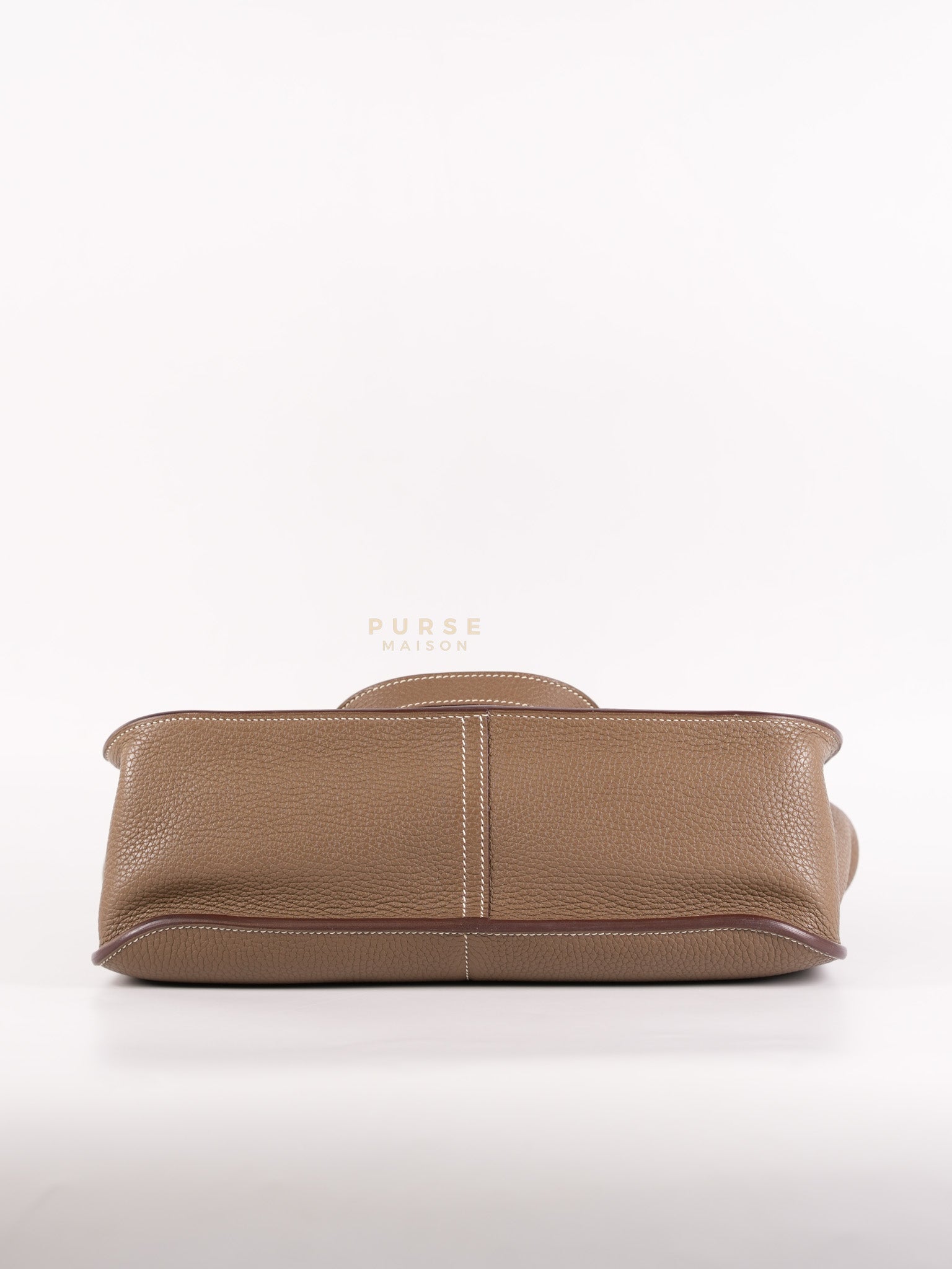 Halzan 31 in Etoupe Clemence Leather and Palladium Hardware Stamp C (2018) | Purse Maison Luxury Bags Shop