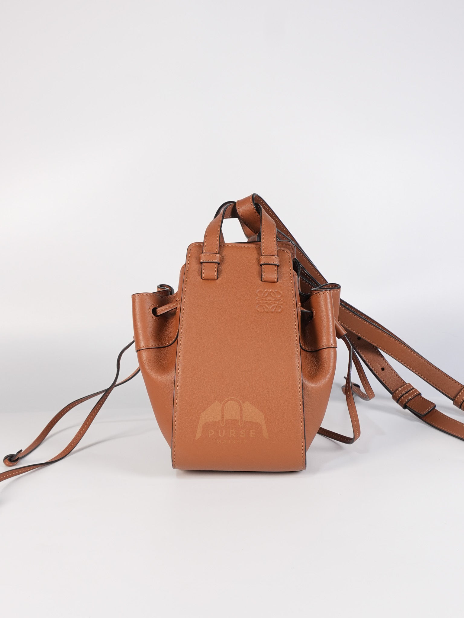 Hammock Mini in Tan Calfskin Leather Crossbody Bag | Purse Maison Luxury Bags Shop