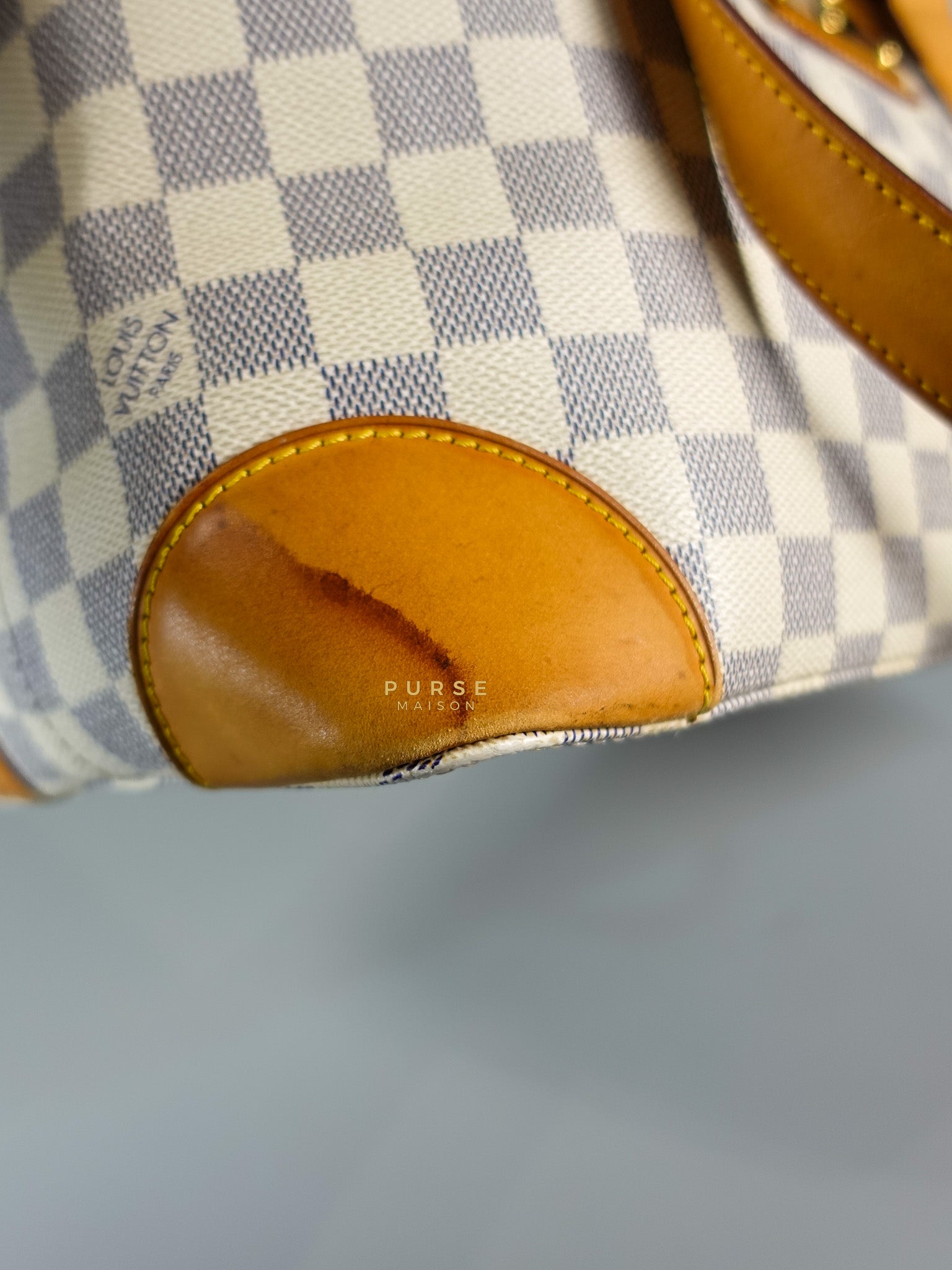 Hampstead MM in Damier Azur Canvas (No Date Code) | Purse Maison Luxury Bags Shop