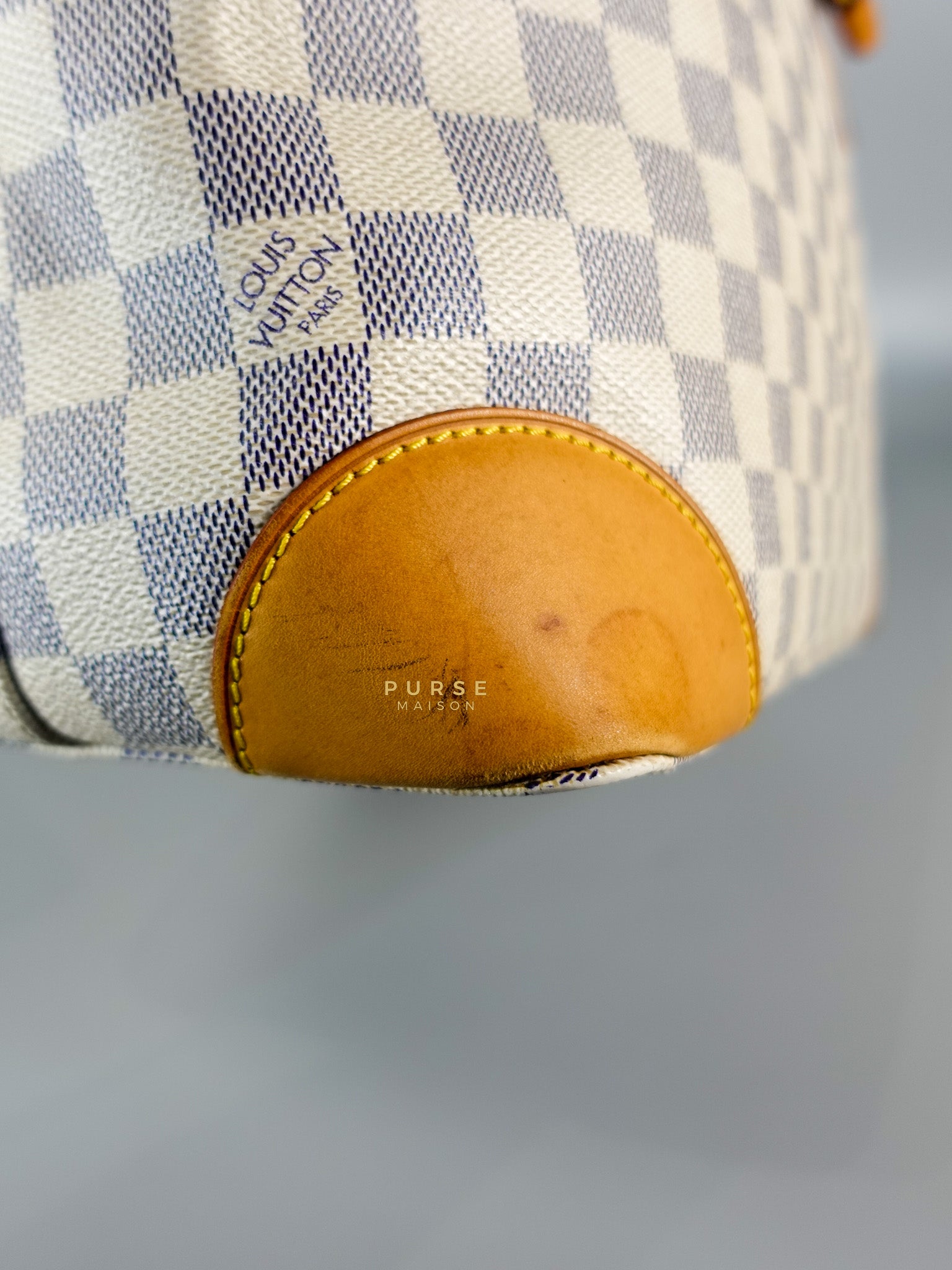 Hampstead MM in Damier Azur Canvas (No Date Code) | Purse Maison Luxury Bags Shop