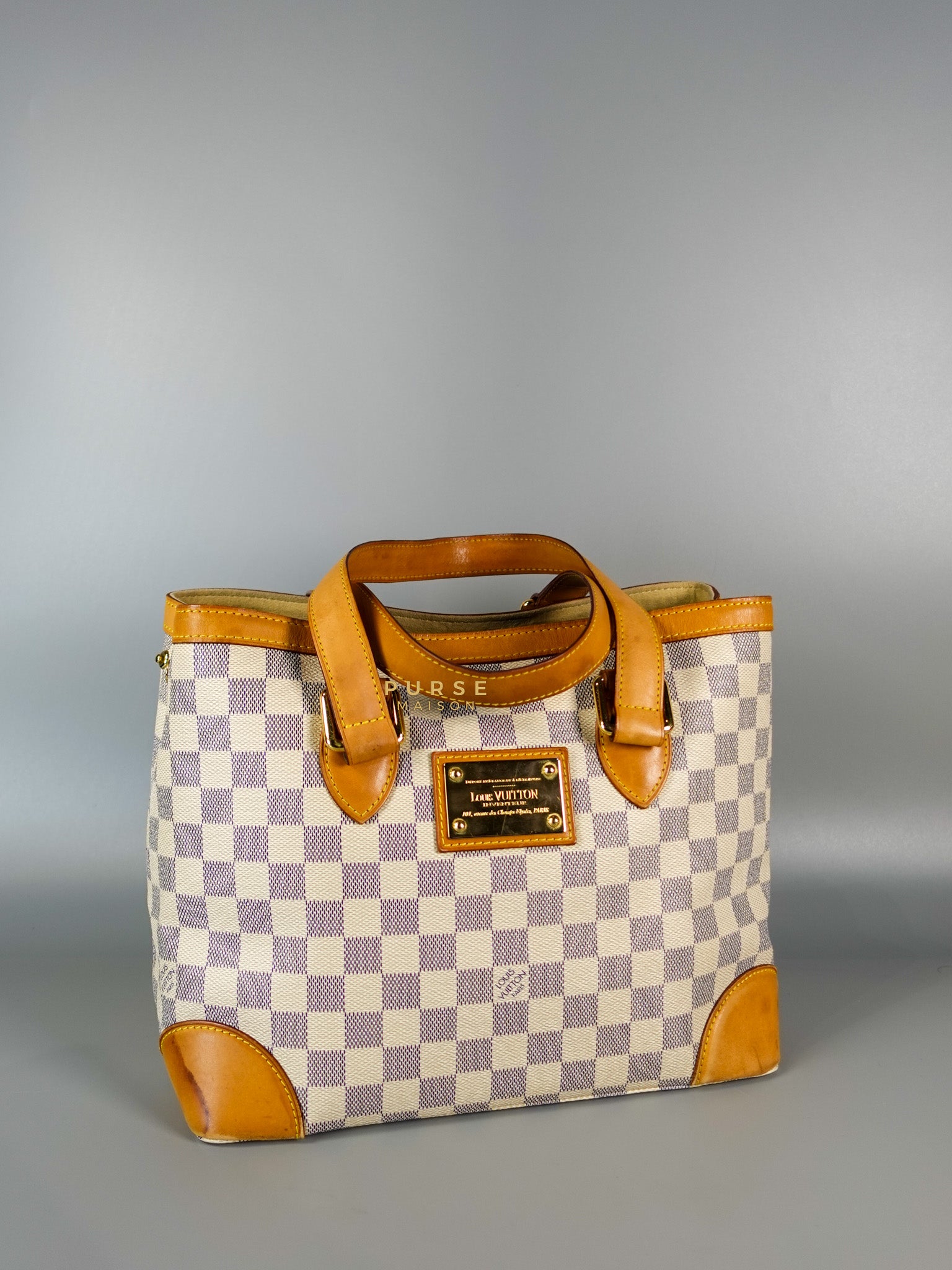 Hampstead MM in Damier Azur Canvas (No Date Code) | Purse Maison Luxury Bags Shop
