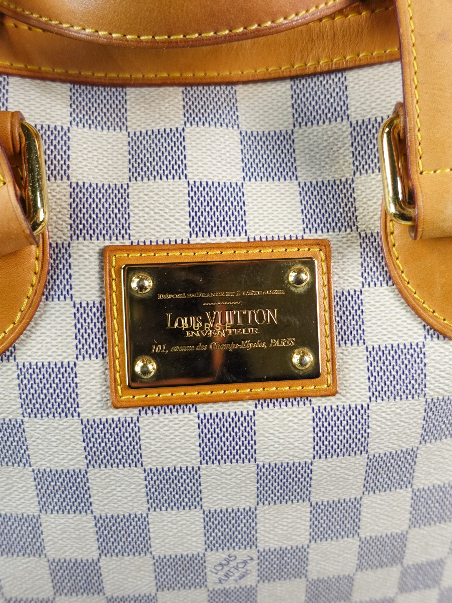 Hampstead MM in Damier Azur Canvas (No Date Code) | Purse Maison Luxury Bags Shop