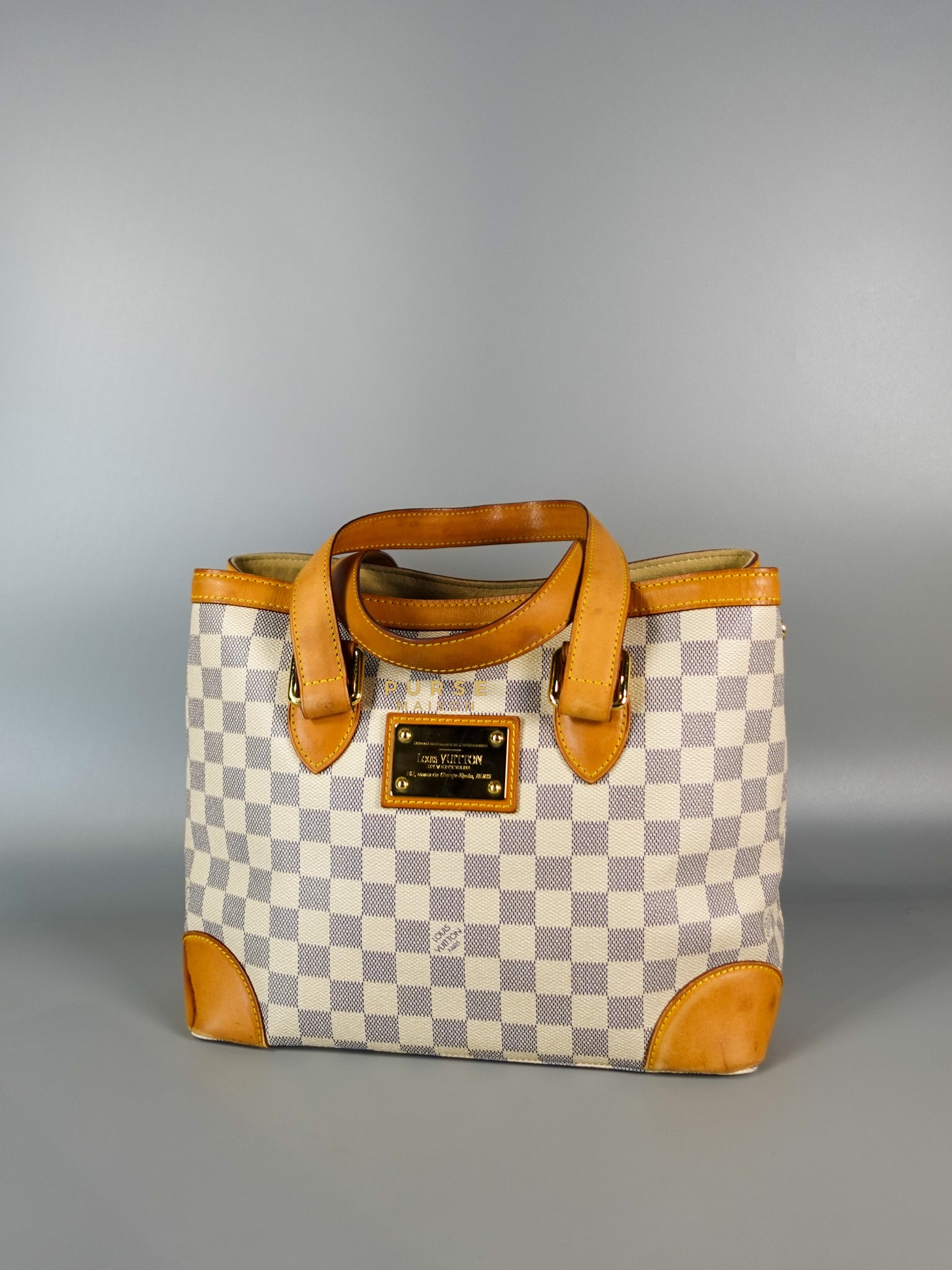 Hampstead MM in Damier Azur Canvas (No Date Code) | Purse Maison Luxury Bags Shop