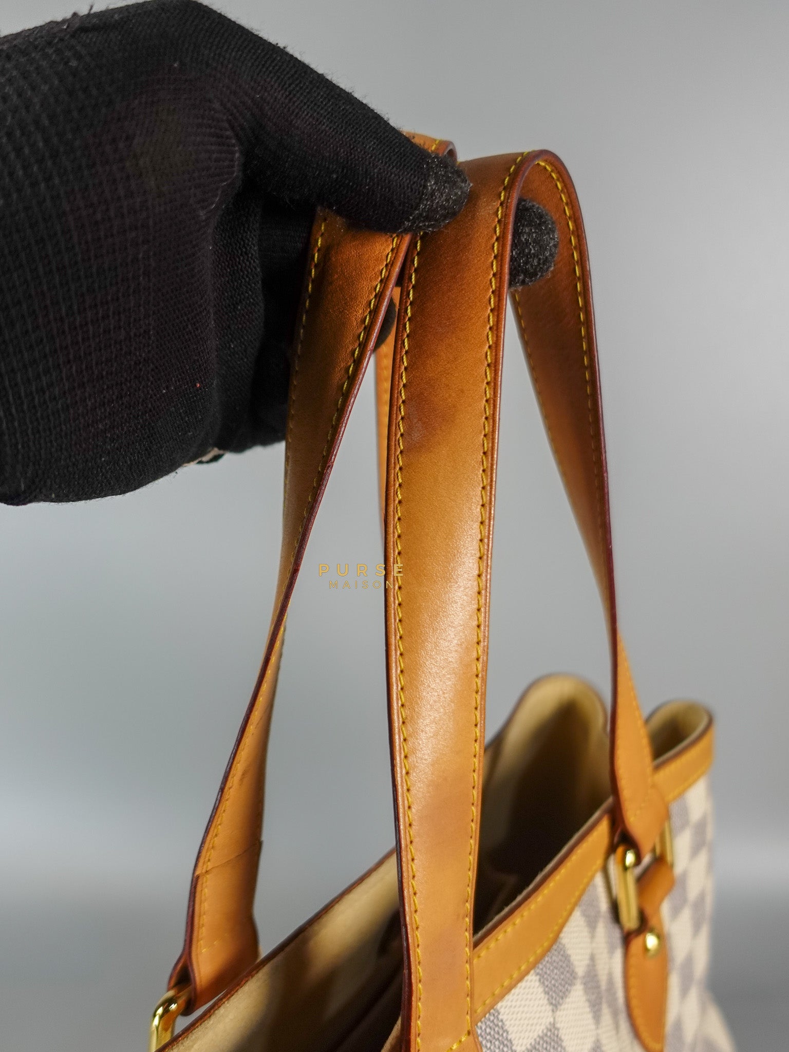 Hampstead MM in Damier Azur Canvas (No Date Code) | Purse Maison Luxury Bags Shop