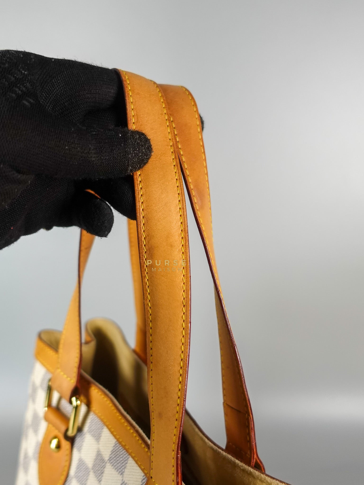 Hampstead MM in Damier Azur Canvas (No Date Code) | Purse Maison Luxury Bags Shop