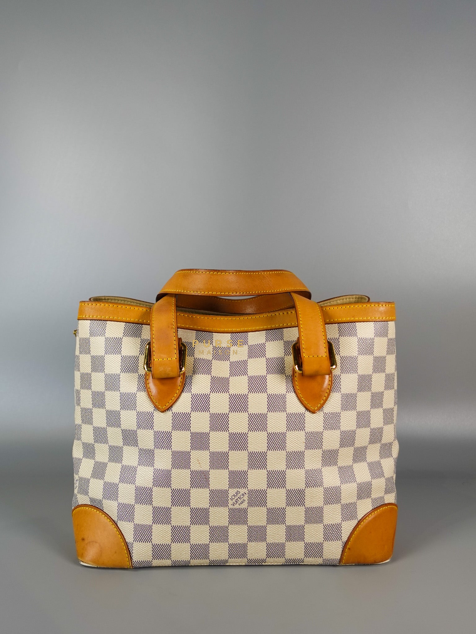 Hampstead MM in Damier Azur Canvas (No Date Code) | Purse Maison Luxury Bags Shop