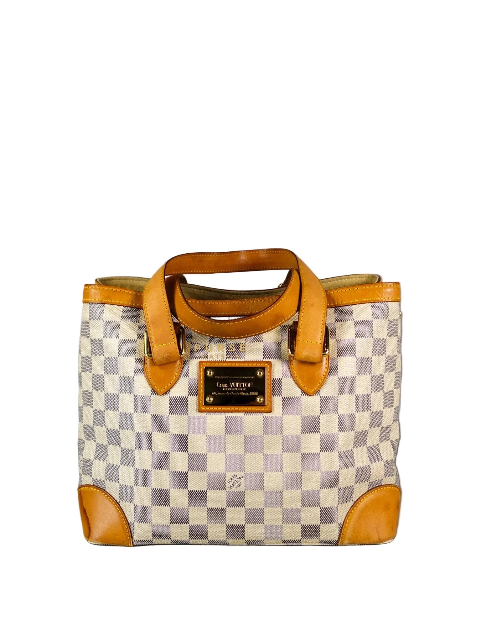 Hampstead MM in Damier Azur Canvas (No Date Code) | Purse Maison Luxury Bags Shop