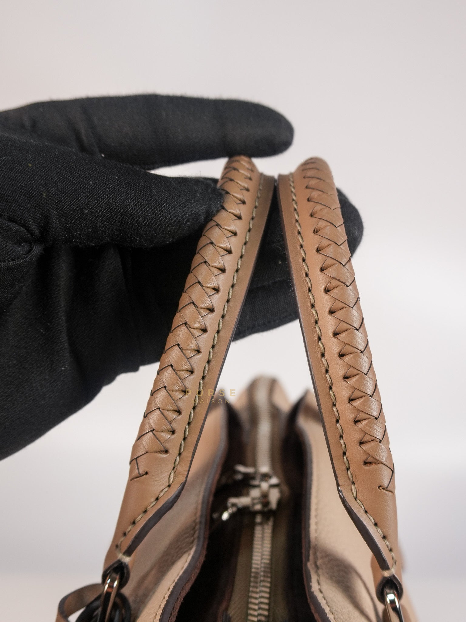 Haumea Shoulder Bag in Galet Mahina Leather (Date code: AH3188) | Purse Maison Luxury Bags Shop