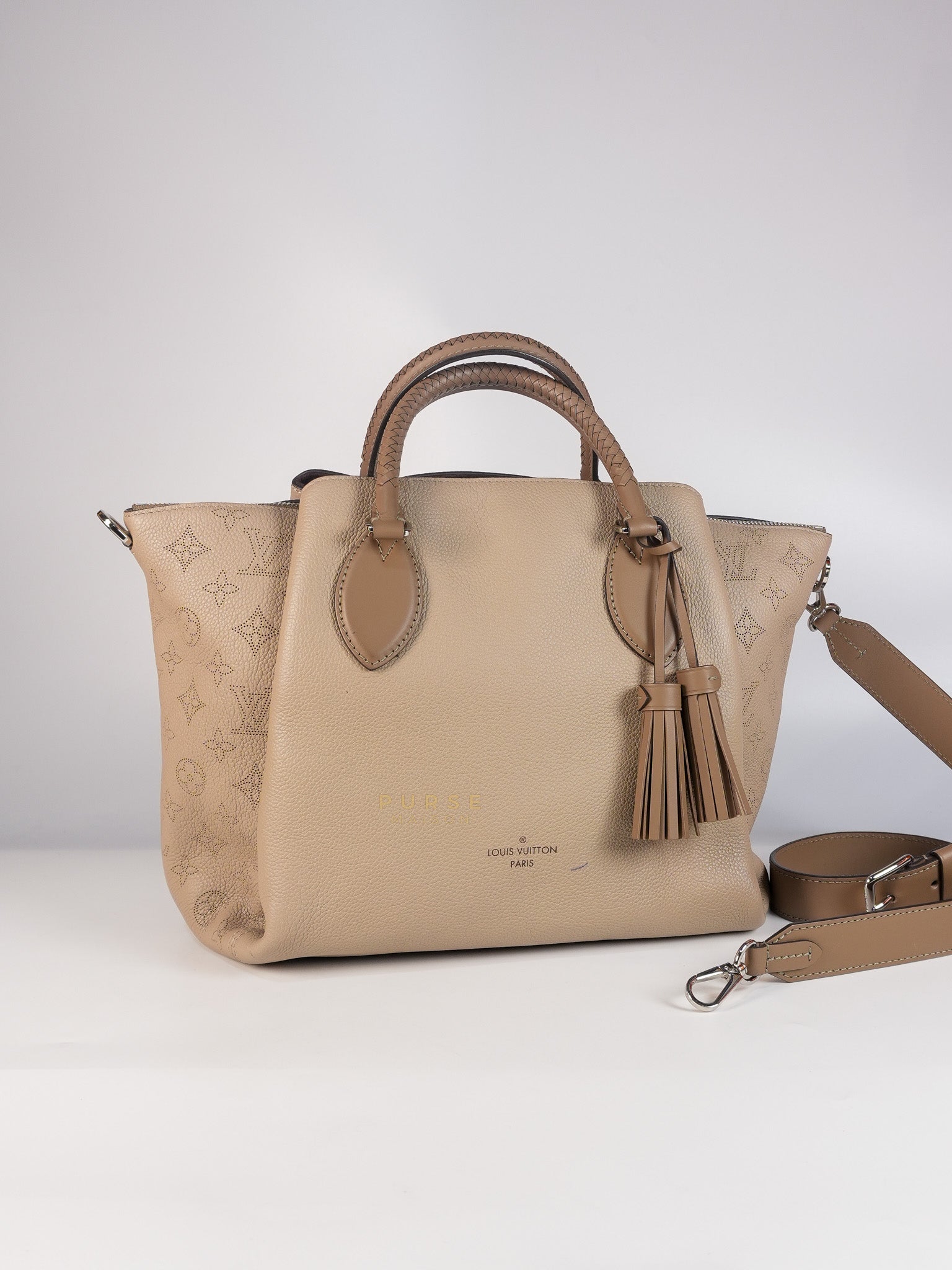 Haumea Shoulder Bag in Galet Mahina Leather (Date code: AH3188) | Purse Maison Luxury Bags Shop