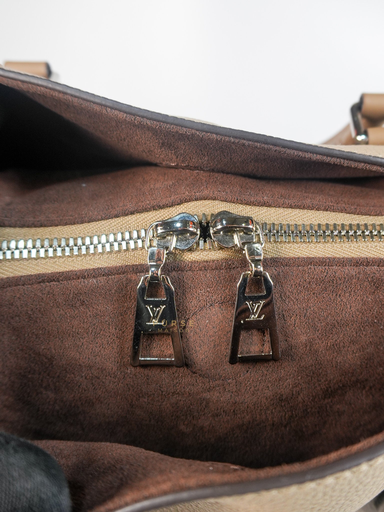 Haumea Shoulder Bag in Galet Mahina Leather (Date code: AH3188) | Purse Maison Luxury Bags Shop