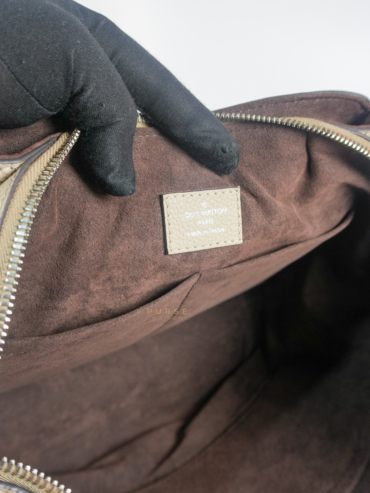 Haumea Shoulder Bag in Galet Mahina Leather (Date code: AH3188) | Purse Maison Luxury Bags Shop