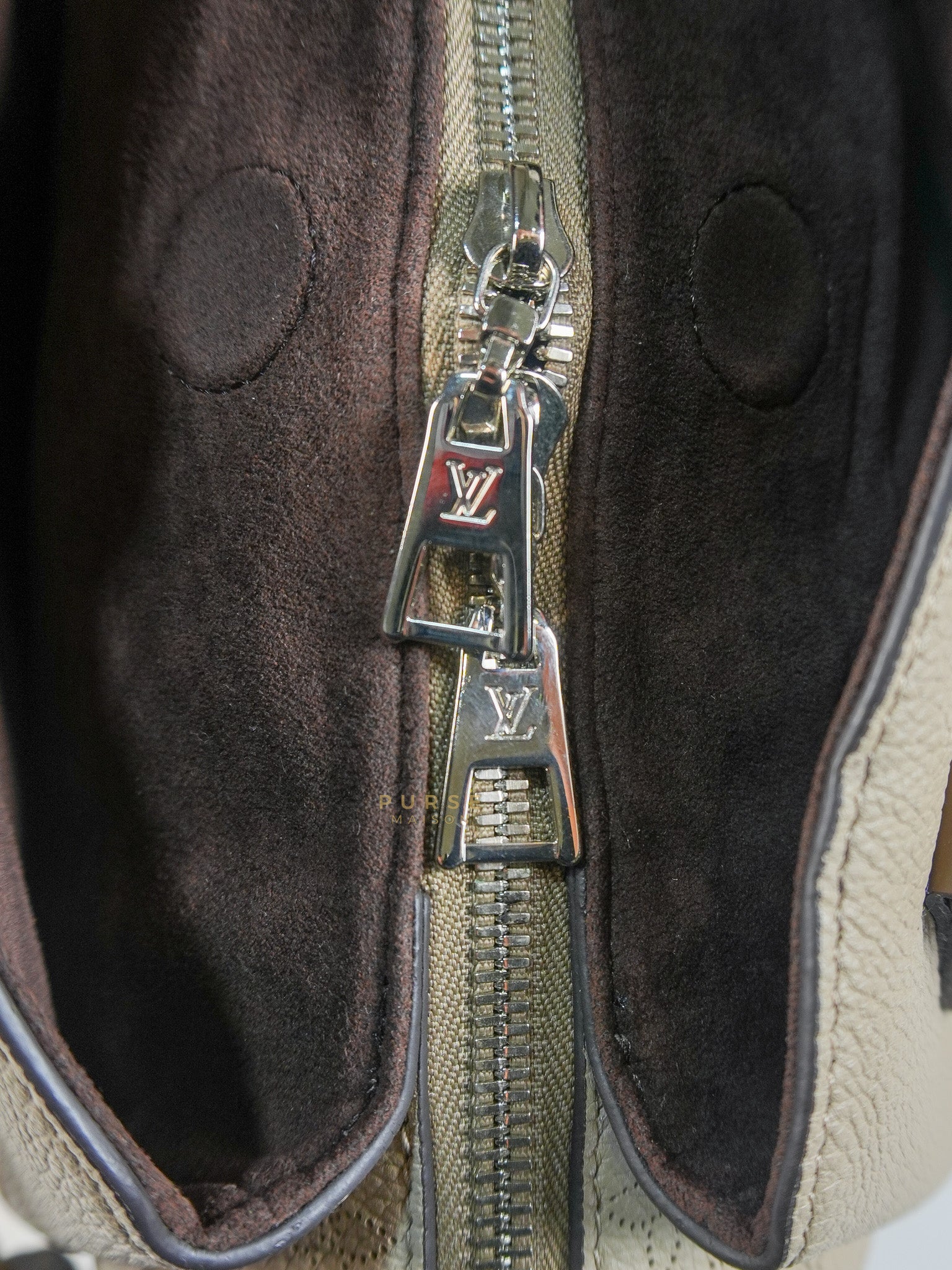 Haumea Shoulder Bag in Galet Mahina Leather (Date code: AH3188) | Purse Maison Luxury Bags Shop