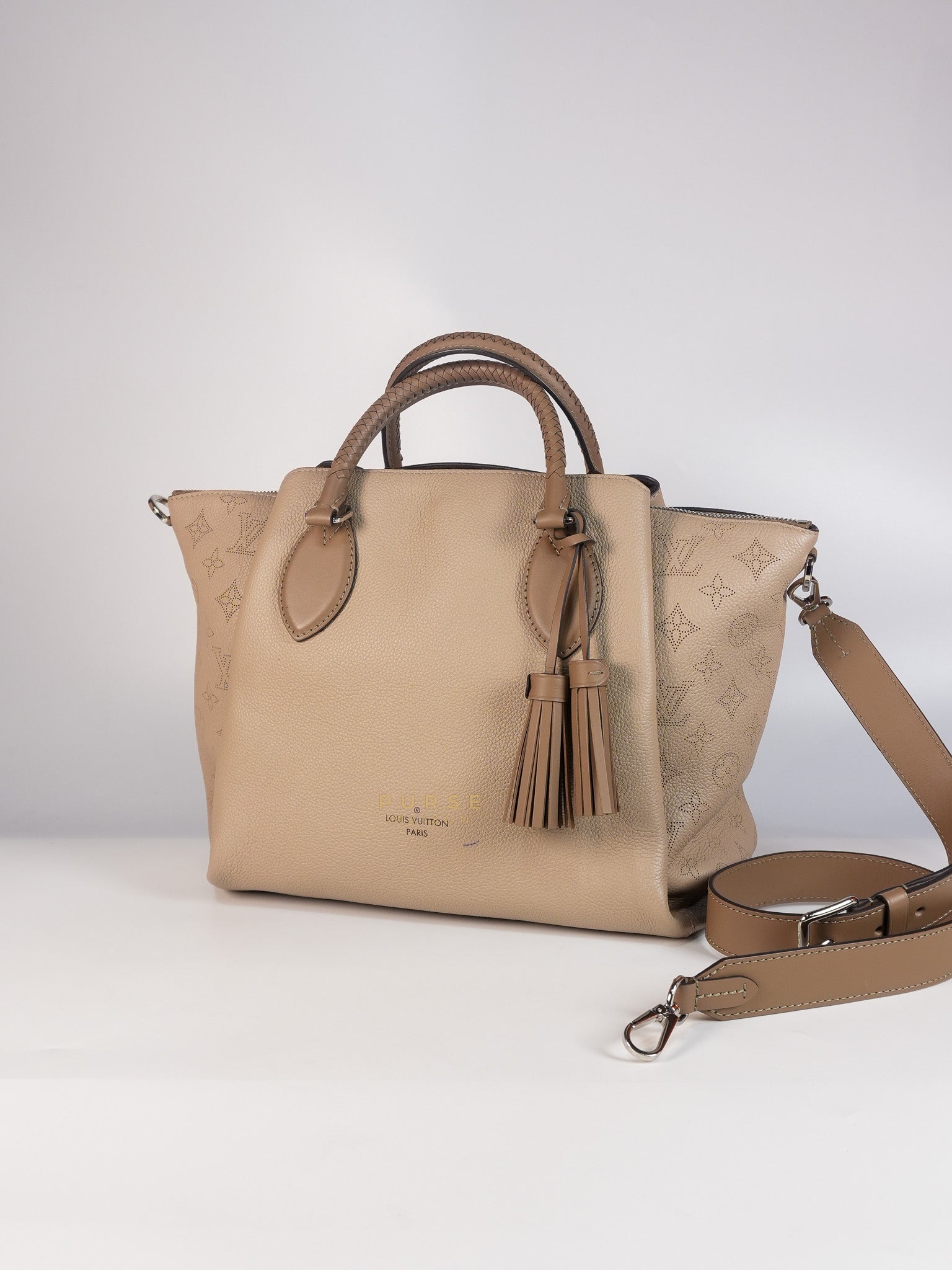 Haumea Shoulder Bag in Galet Mahina Leather (Date code: AH3188) | Purse Maison Luxury Bags Shop