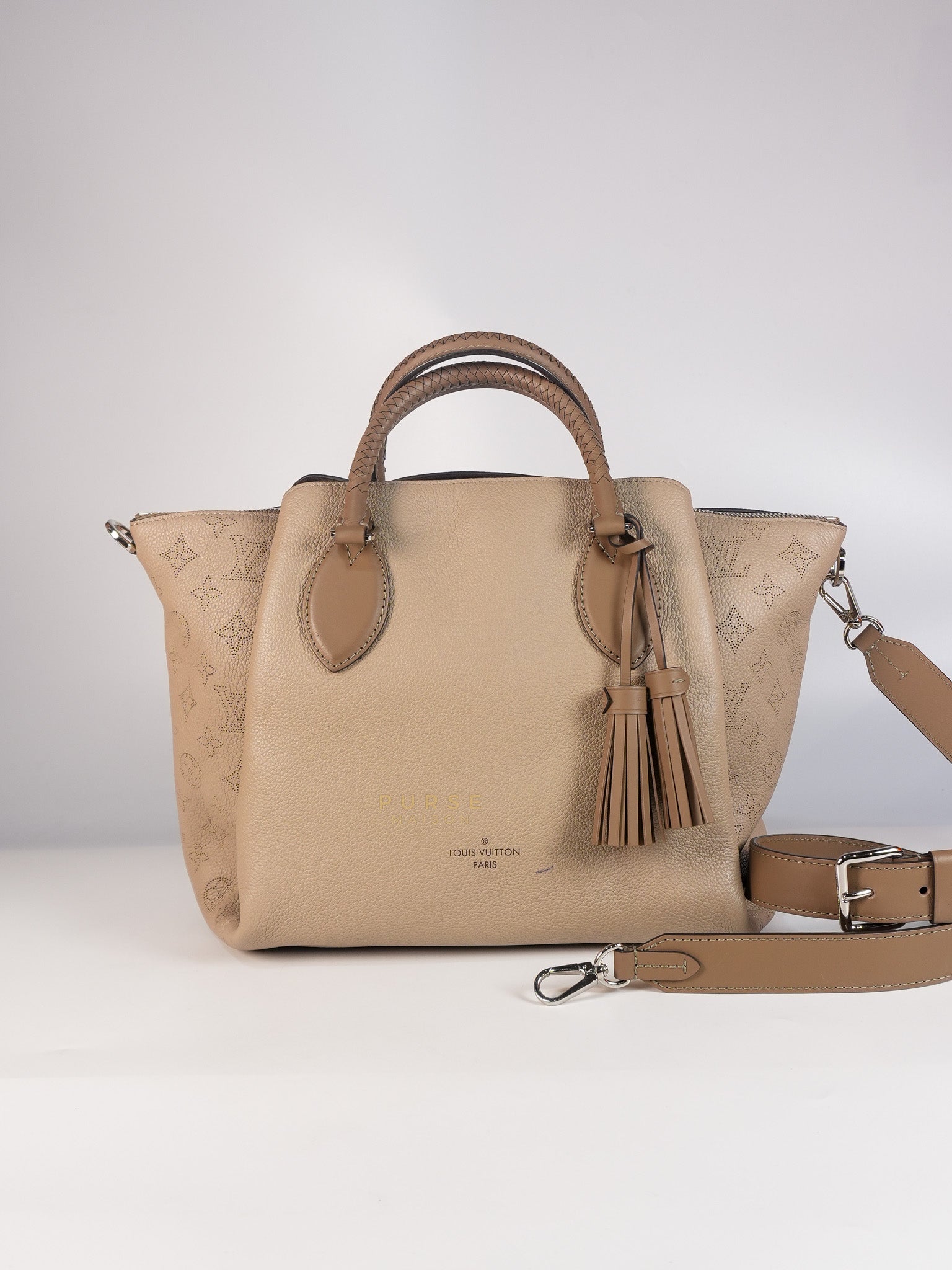 Haumea Shoulder Bag in Galet Mahina Leather (Date code: AH3188) | Purse Maison Luxury Bags Shop