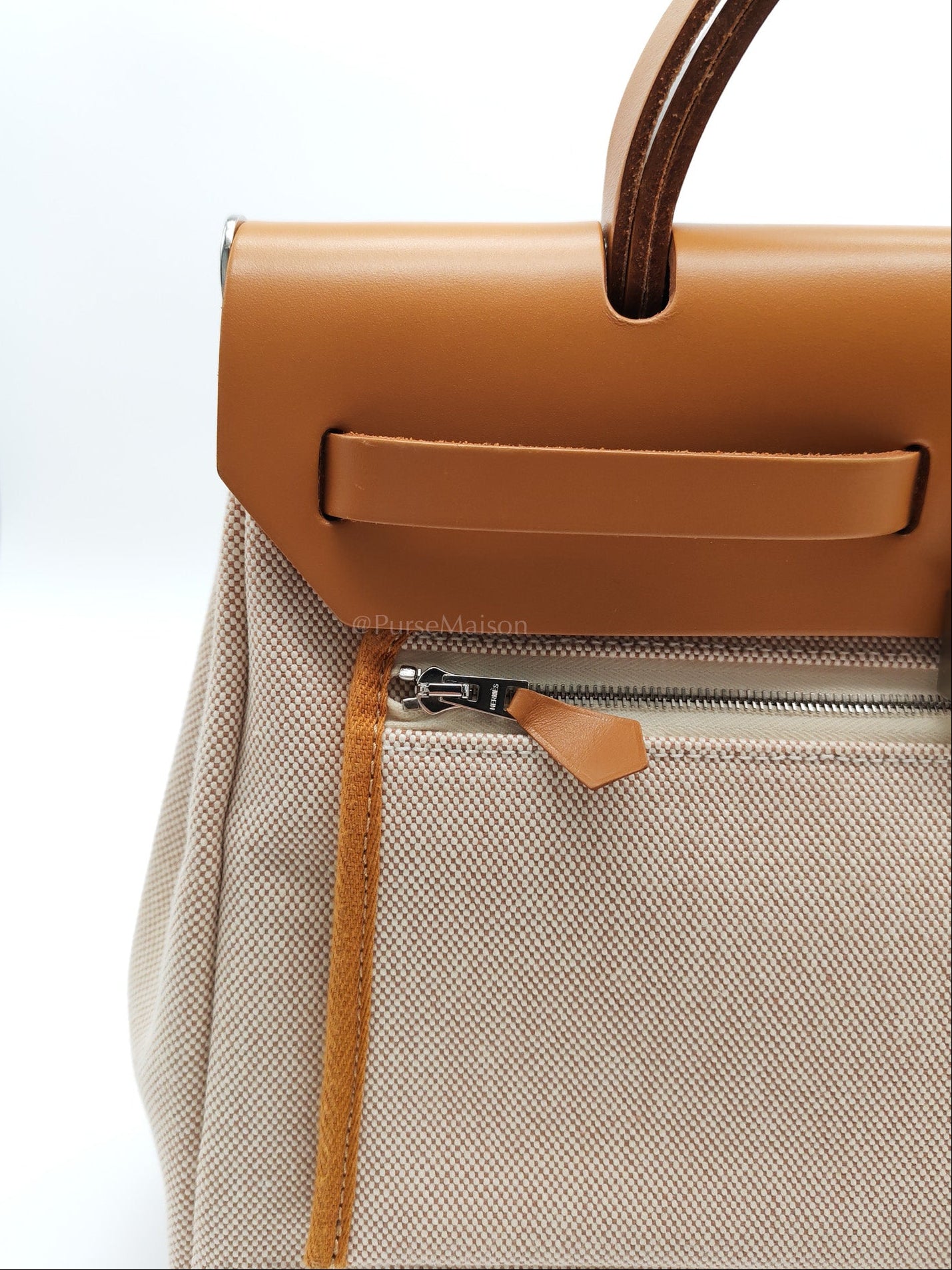 Herbag 31 Brides de Gala Toile Hunter / Natural Sable and Palladium Hardware Stamp Z (2021) | Purse Maison Luxury Bags Shop