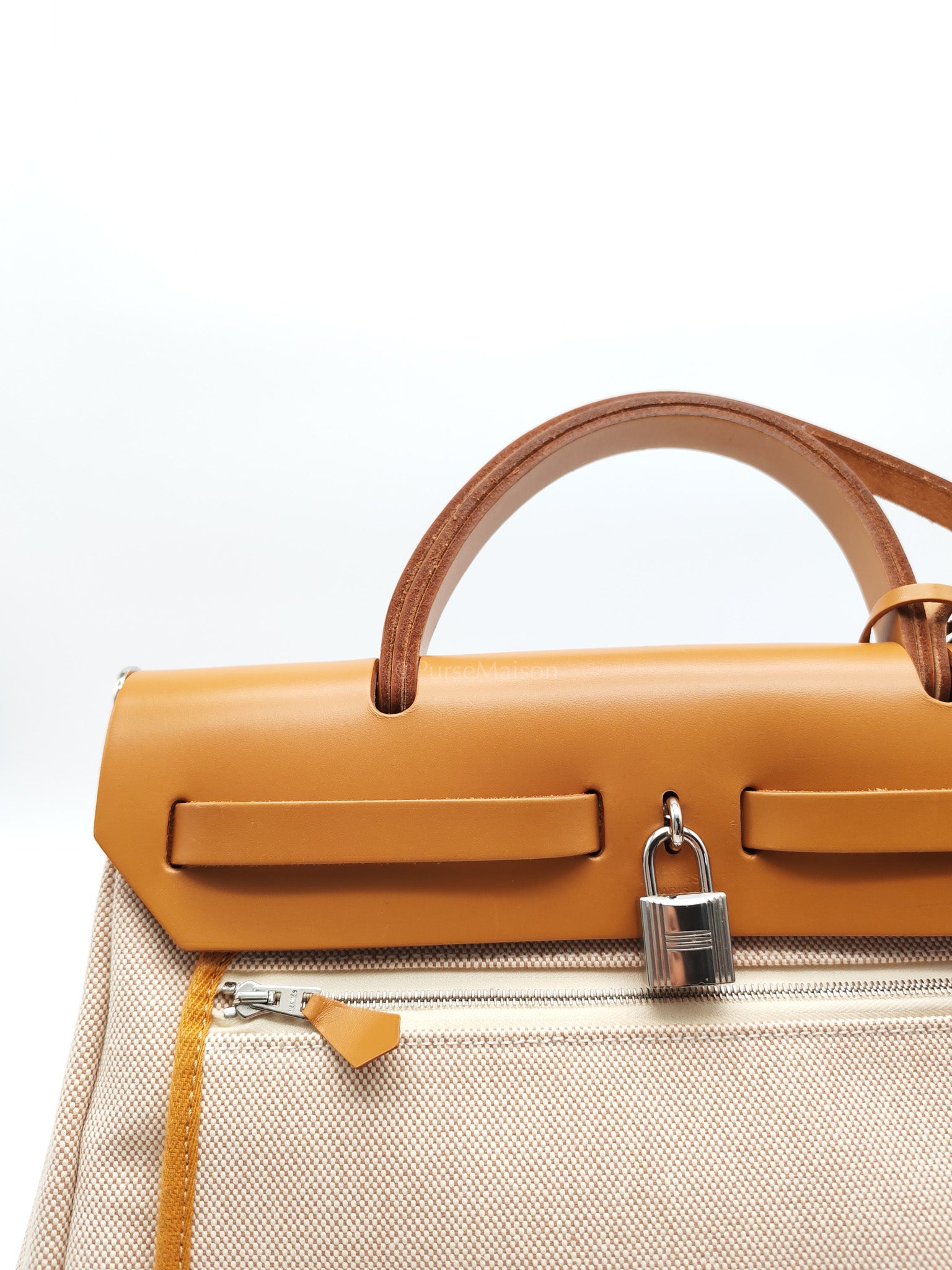 Herbag 31 Brides de Gala Toile Hunter / Natural Sable and Palladium Hardware Stamp Z (2021) | Purse Maison Luxury Bags Shop