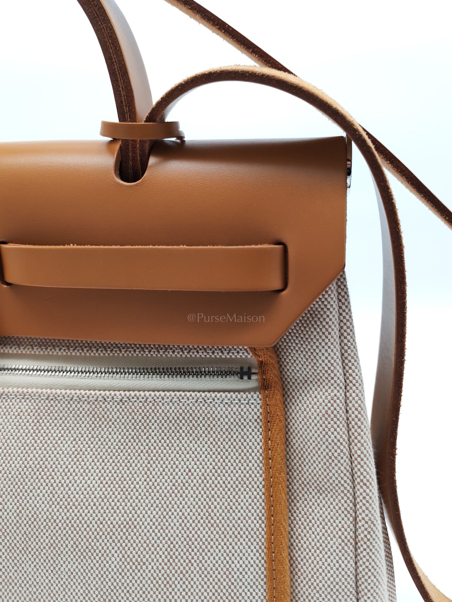 Herbag 31 Brides de Gala Toile Hunter / Natural Sable and Palladium Hardware Stamp Z (2021) | Purse Maison Luxury Bags Shop