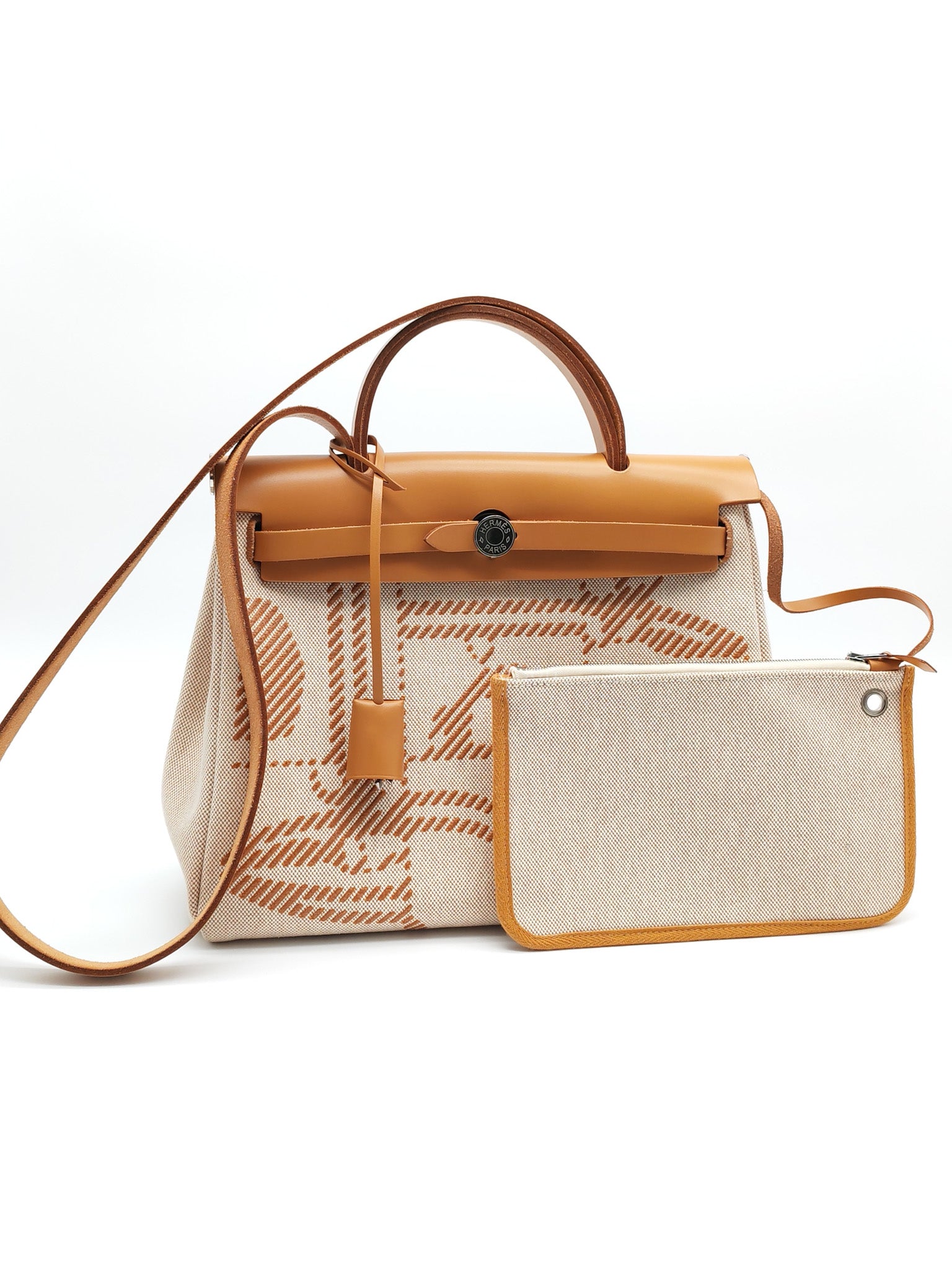 Herbag 31 Brides de Gala Toile Hunter / Natural Sable and Palladium Hardware Stamp Z (2021) | Purse Maison Luxury Bags Shop