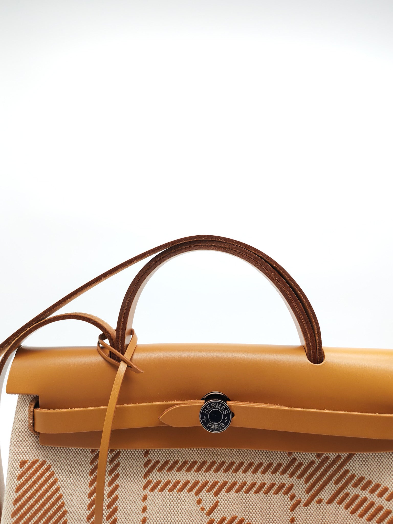 Herbag 31 Brides de Gala Toile Hunter / Natural Sable and Palladium Hardware Stamp Z (2021) | Purse Maison Luxury Bags Shop