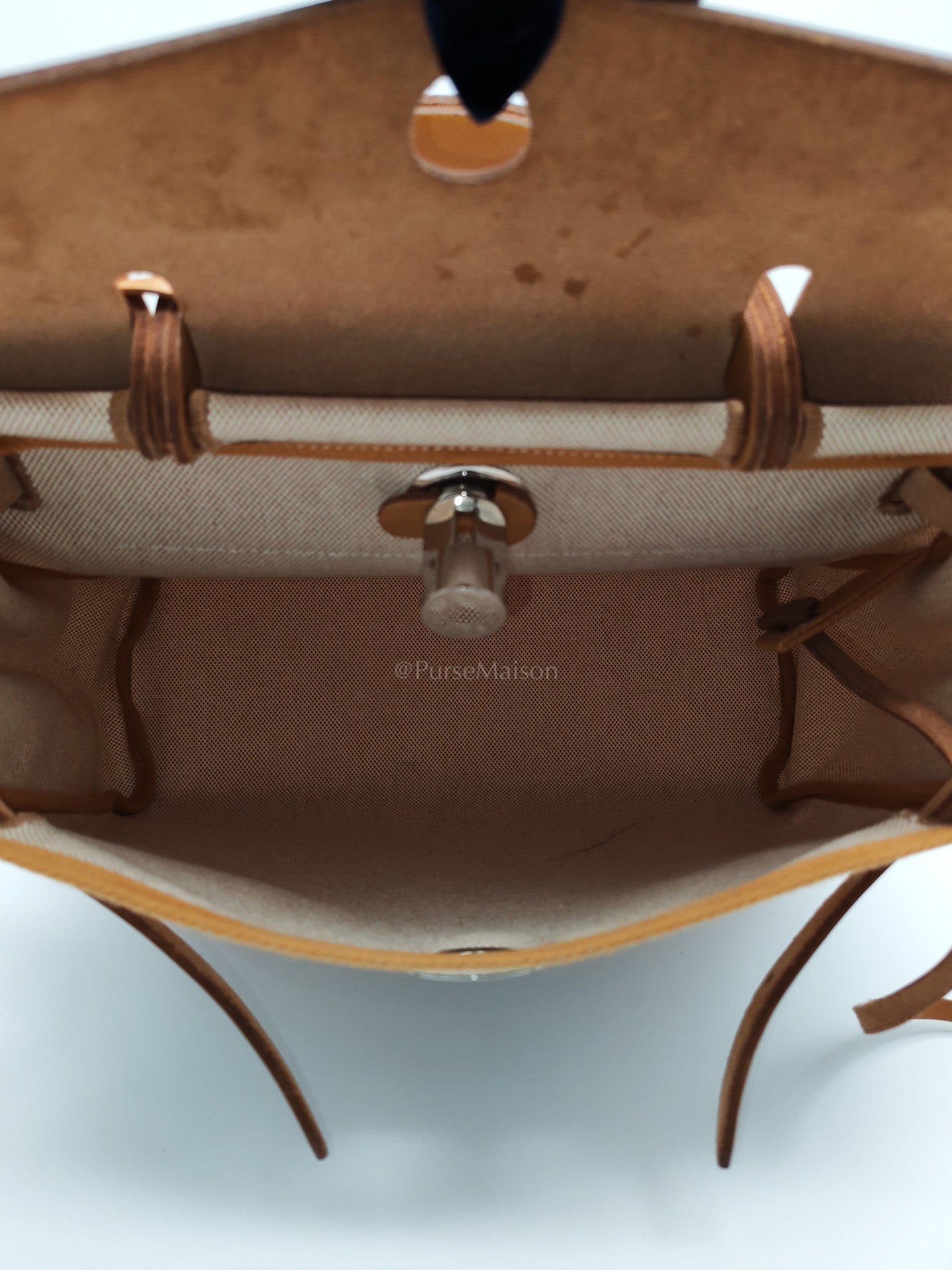 Herbag 31 Brides de Gala Toile Hunter / Natural Sable and Palladium Hardware Stamp Z (2021) | Purse Maison Luxury Bags Shop