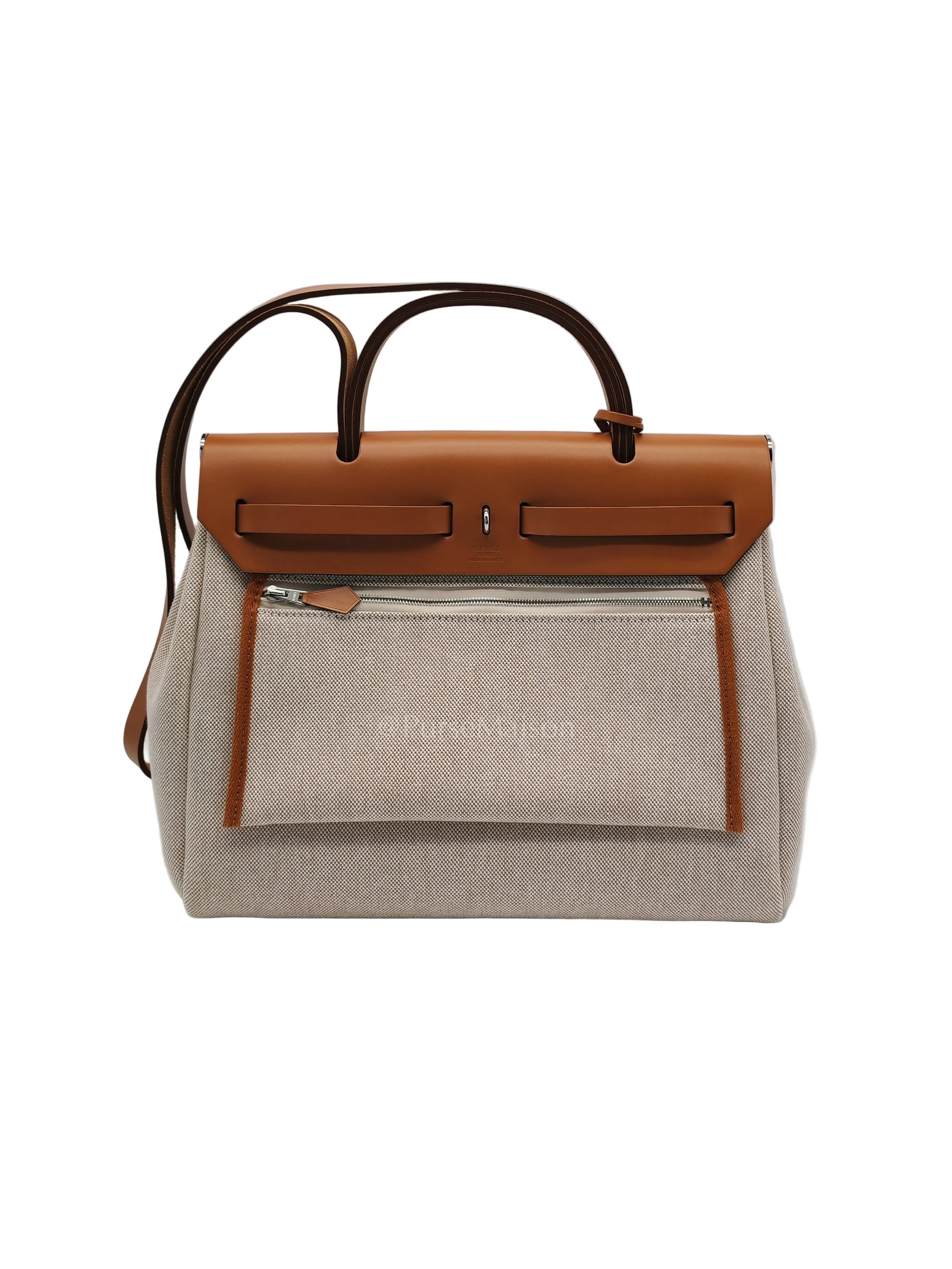 Herbag 31 H Plume Gris Meyer Beige/NatureCanvas Shoulder Bag Stamp B (2023) | Purse Maison Luxury Bags Shop