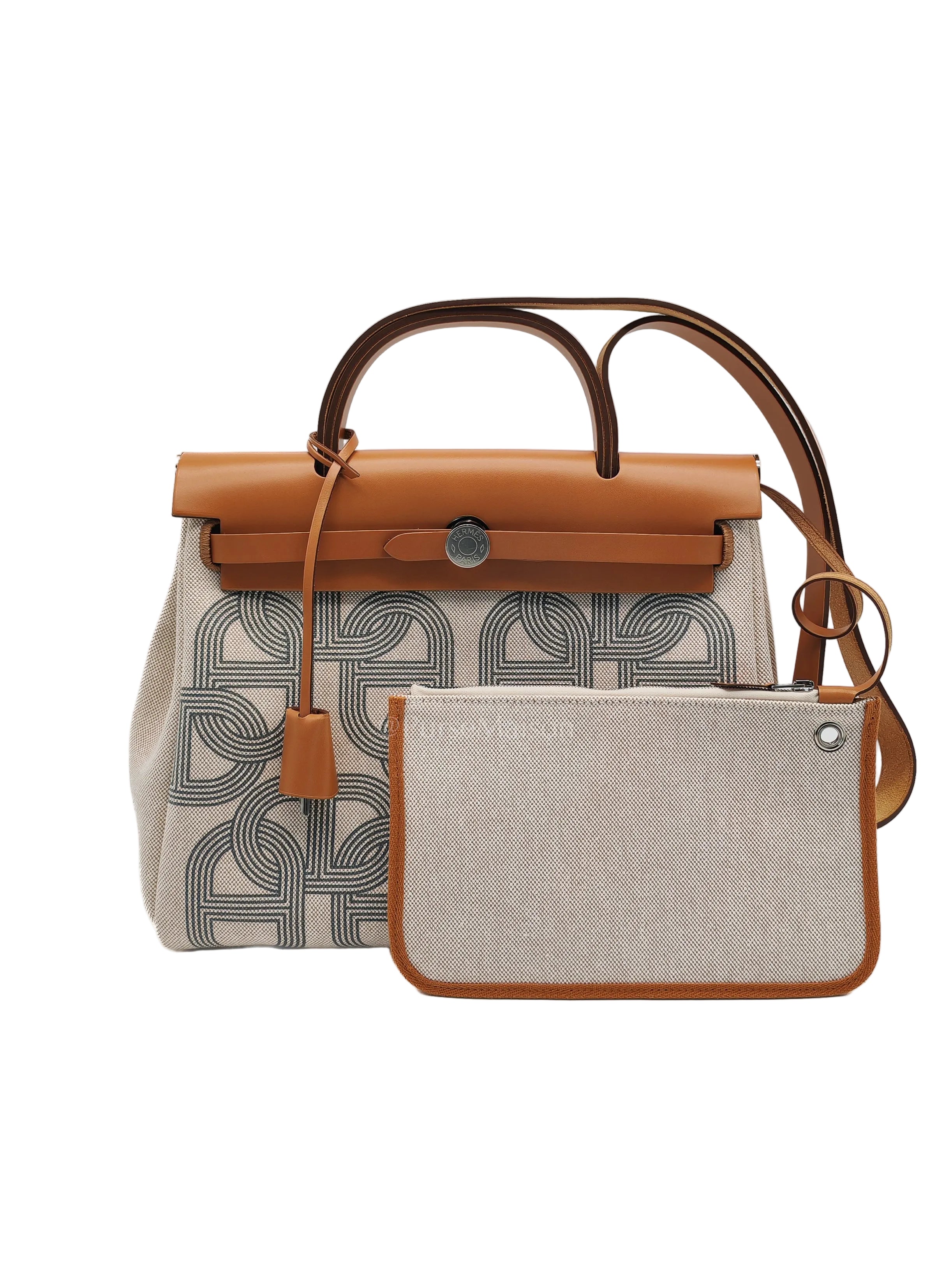 Herbag 31 H Plume Gris Meyer Beige/NatureCanvas Shoulder Bag Stamp B (2023) | Purse Maison Luxury Bags Shop