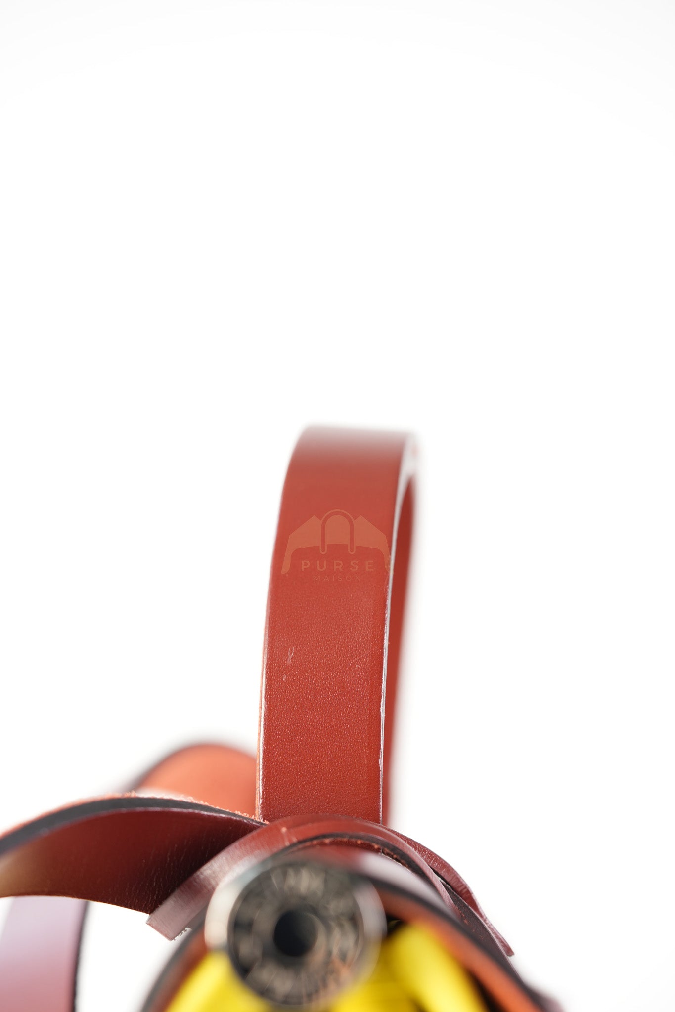 Herbag 31 in Yellow Green Leather & Palladium Hardware Stamp A (2017) | Purse Maison Luxury Bags Shop